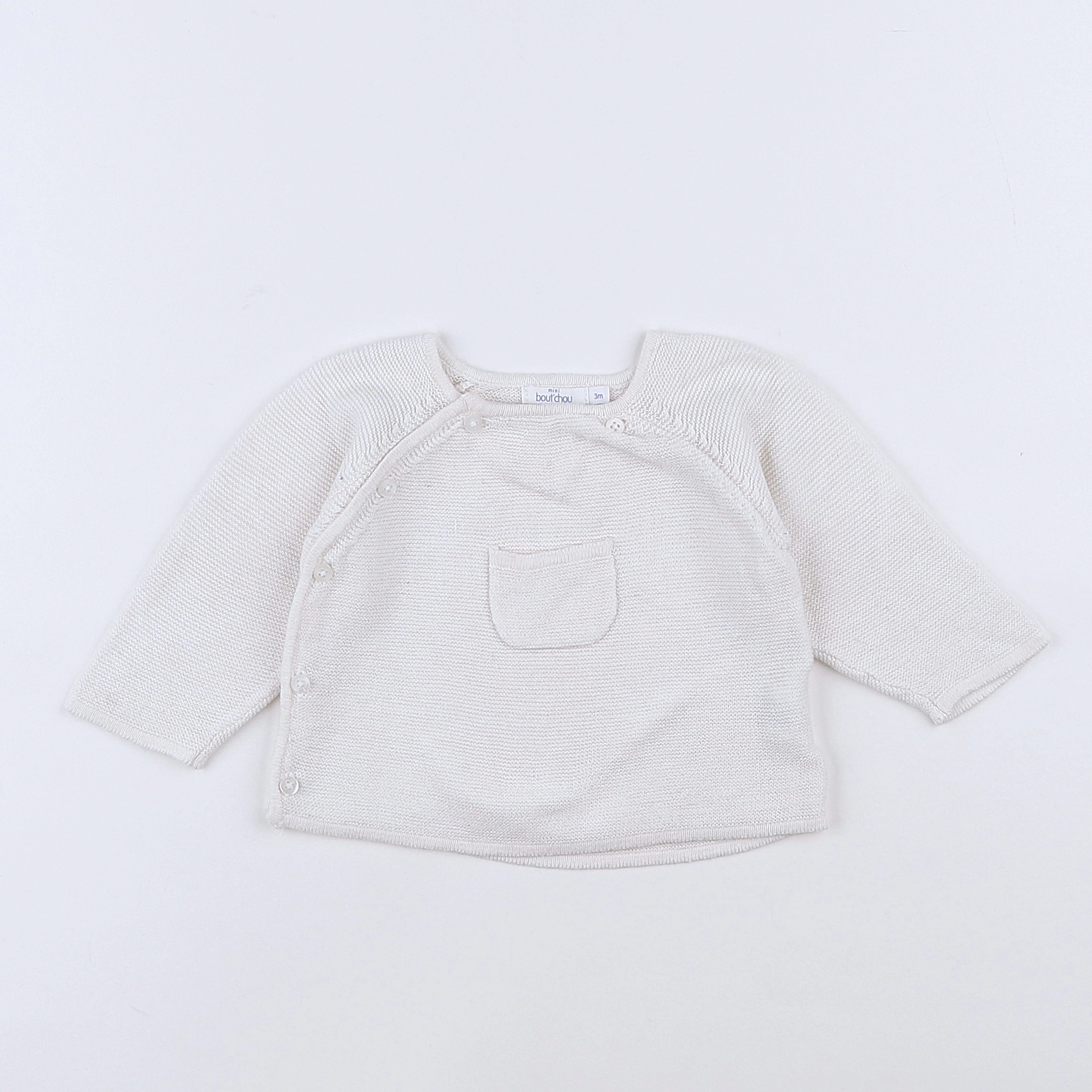 Boutchou - pull blanc - 3 mois