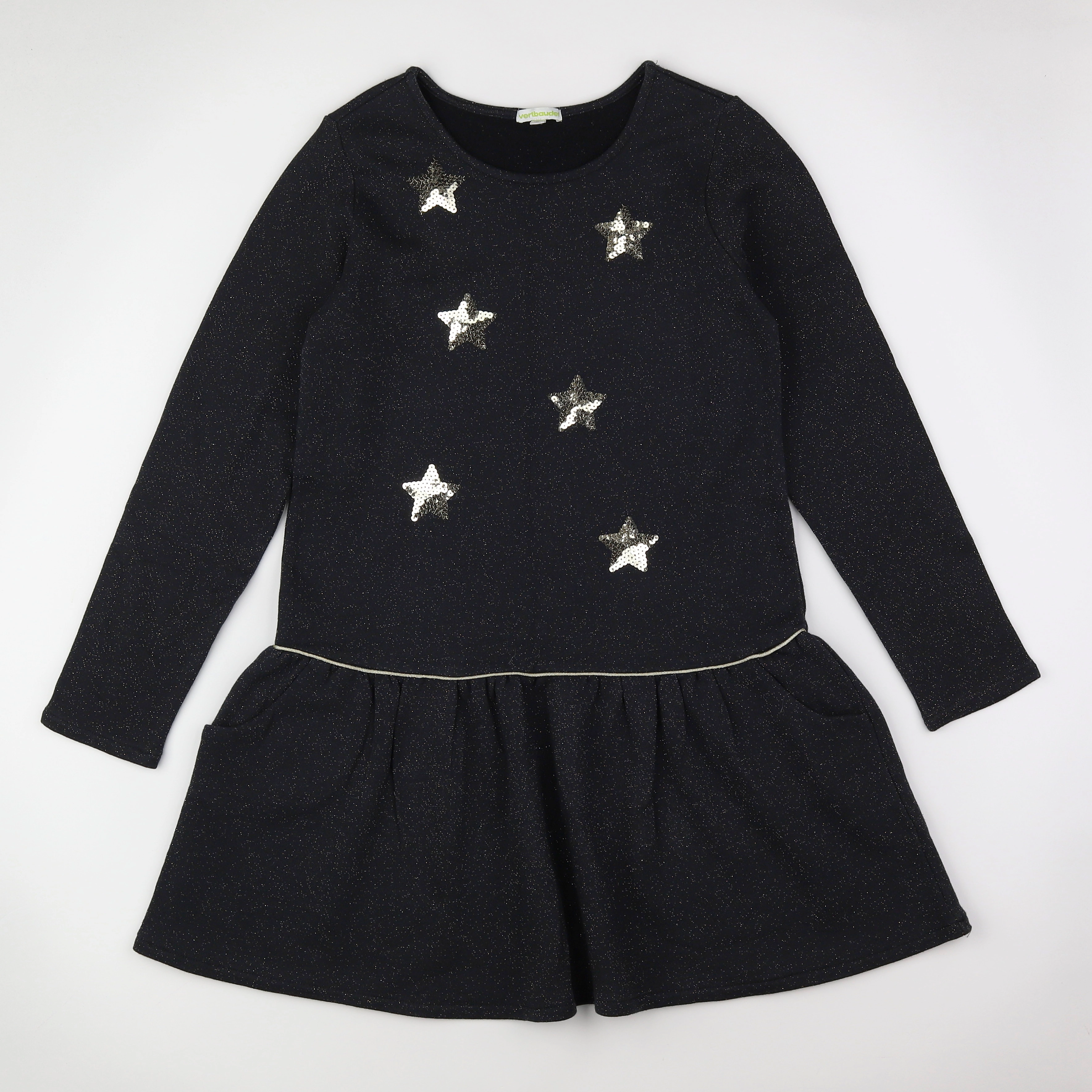 Vertbaudet - robe gris, or - 12 ans
