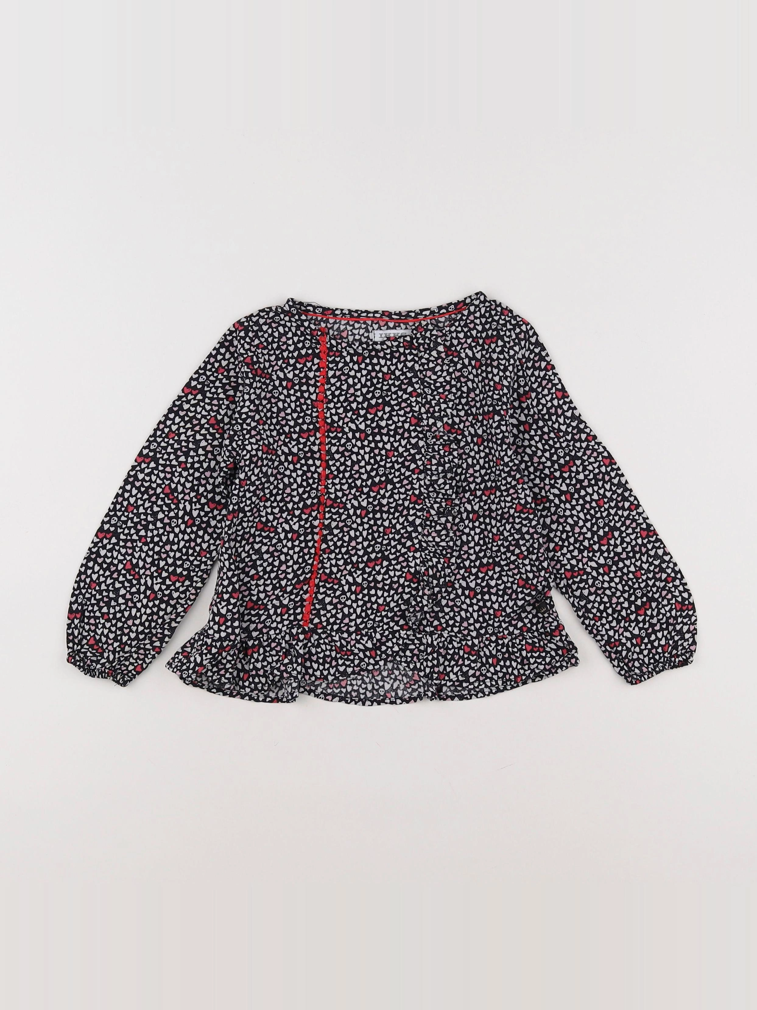 IKKS - blouse noir, blanc - 2 ans