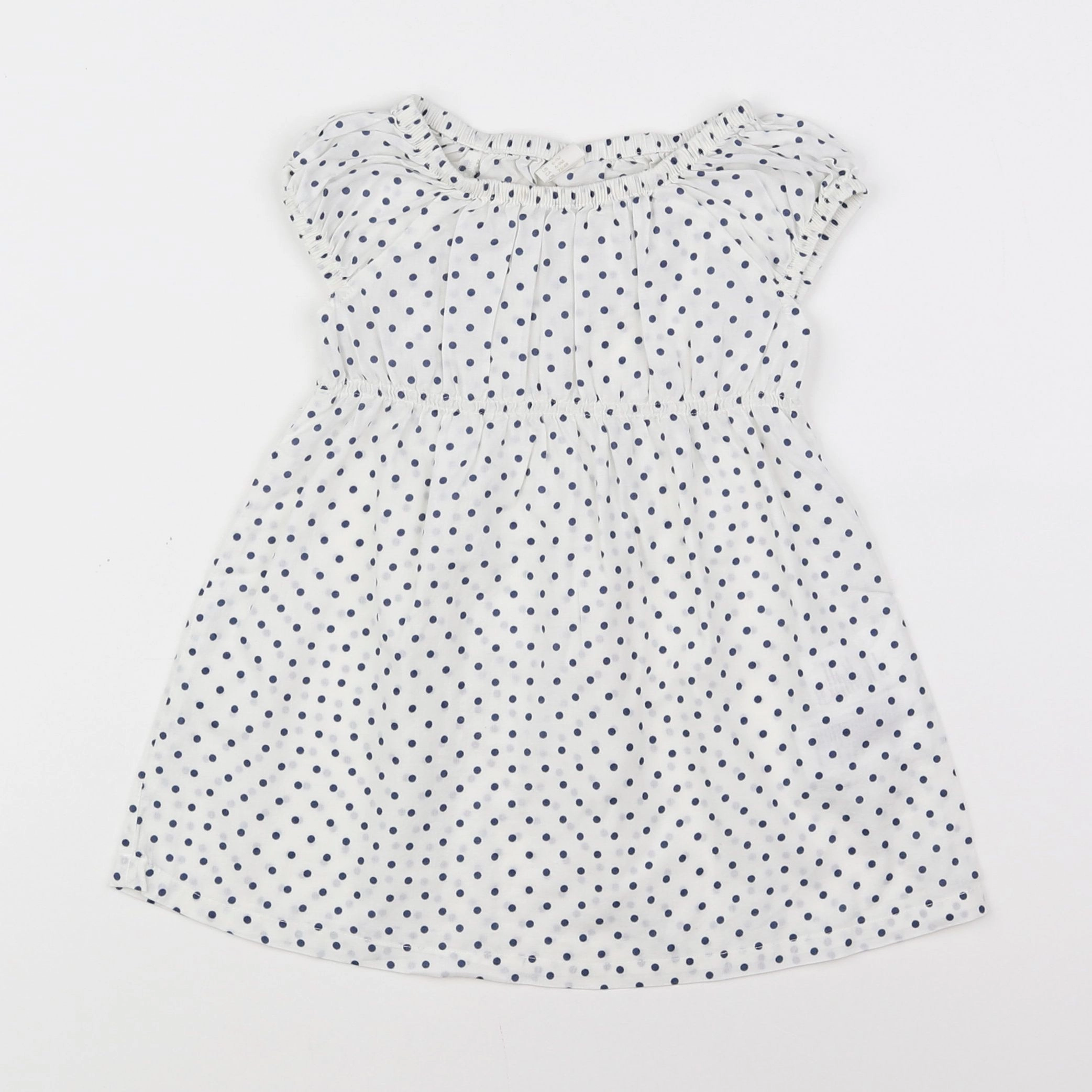 H&M - robe blanc, bleu - 6/9 mois