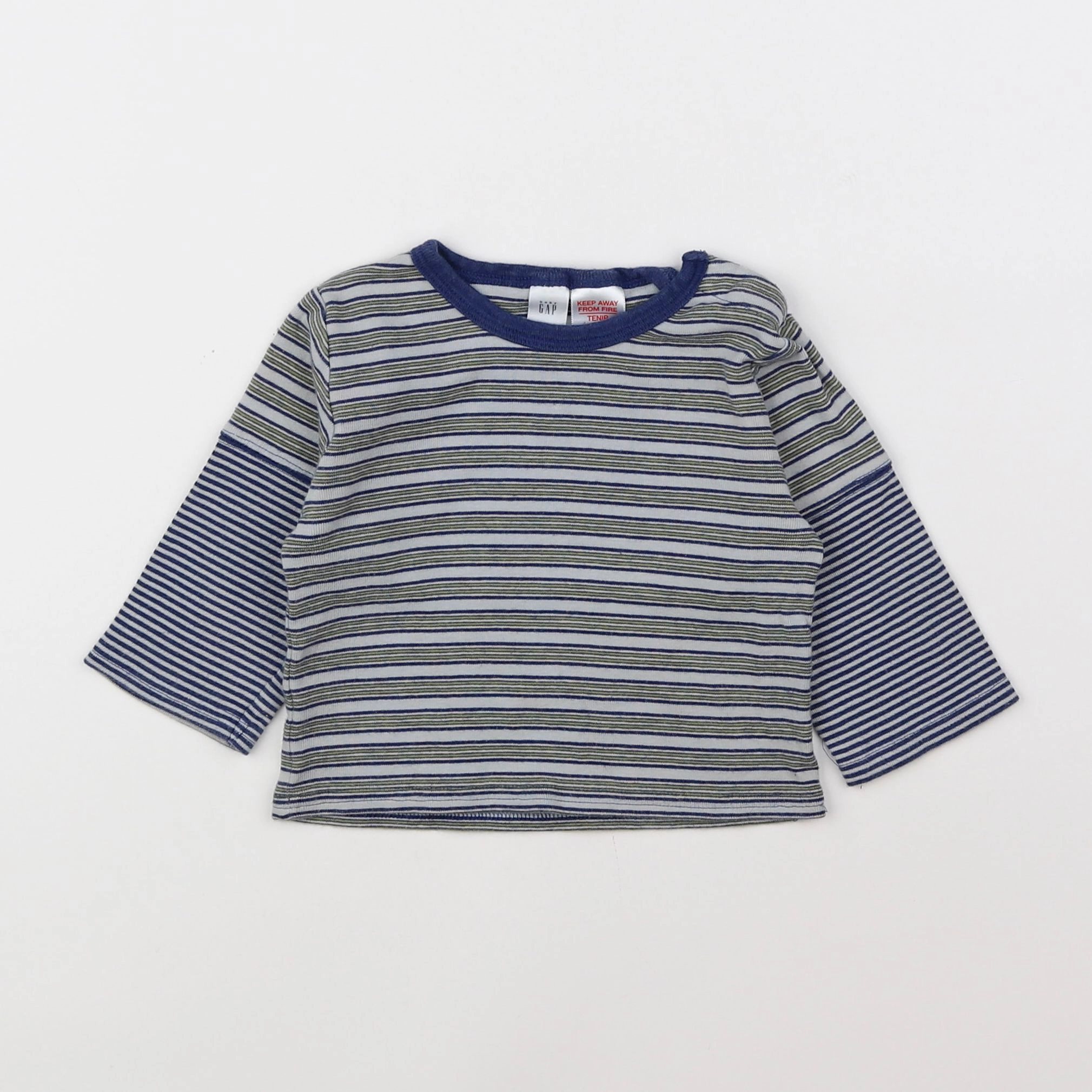 GAP - tee-shirt bleu, gris - 3/6 mois