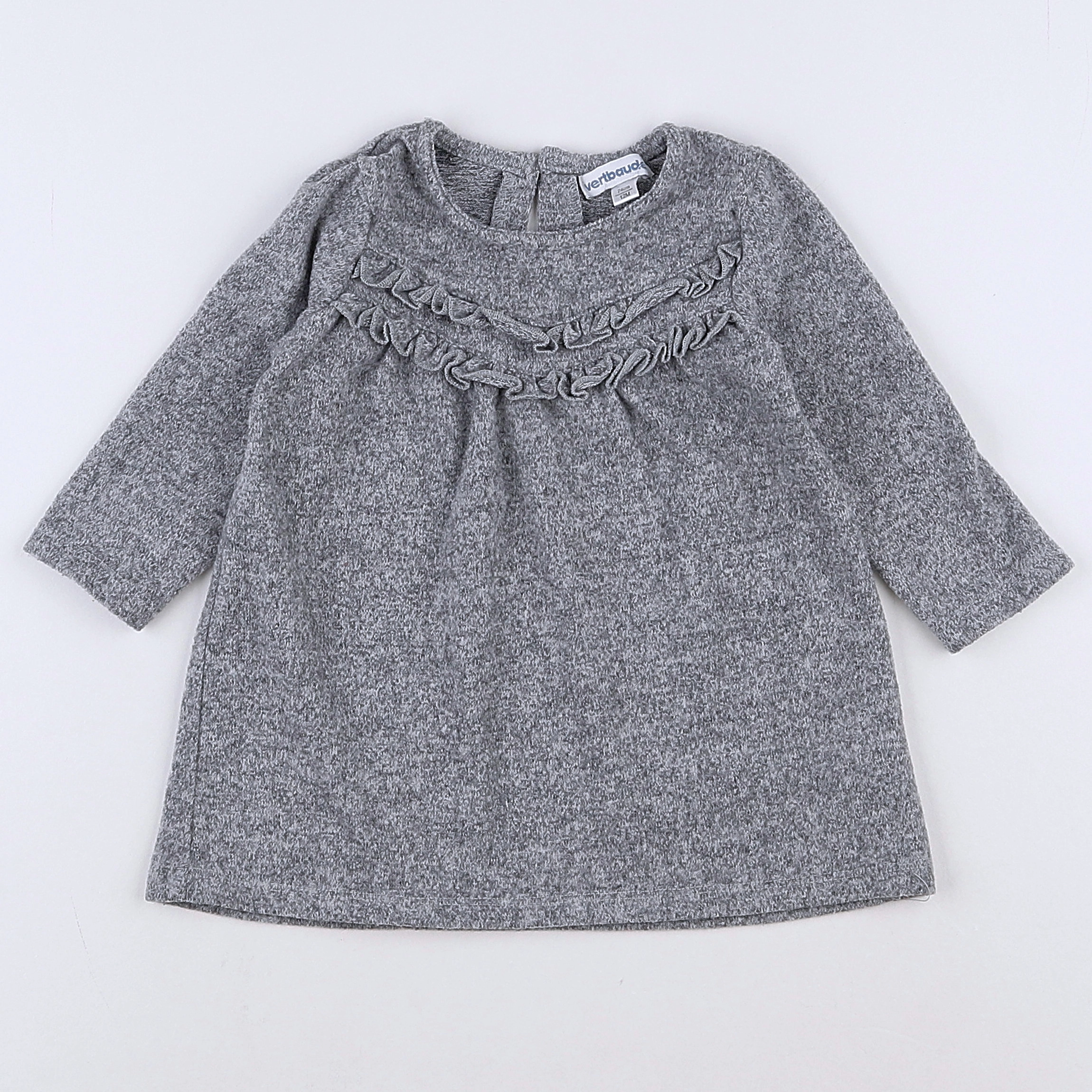 Vertbaudet - robe gris - 12 mois