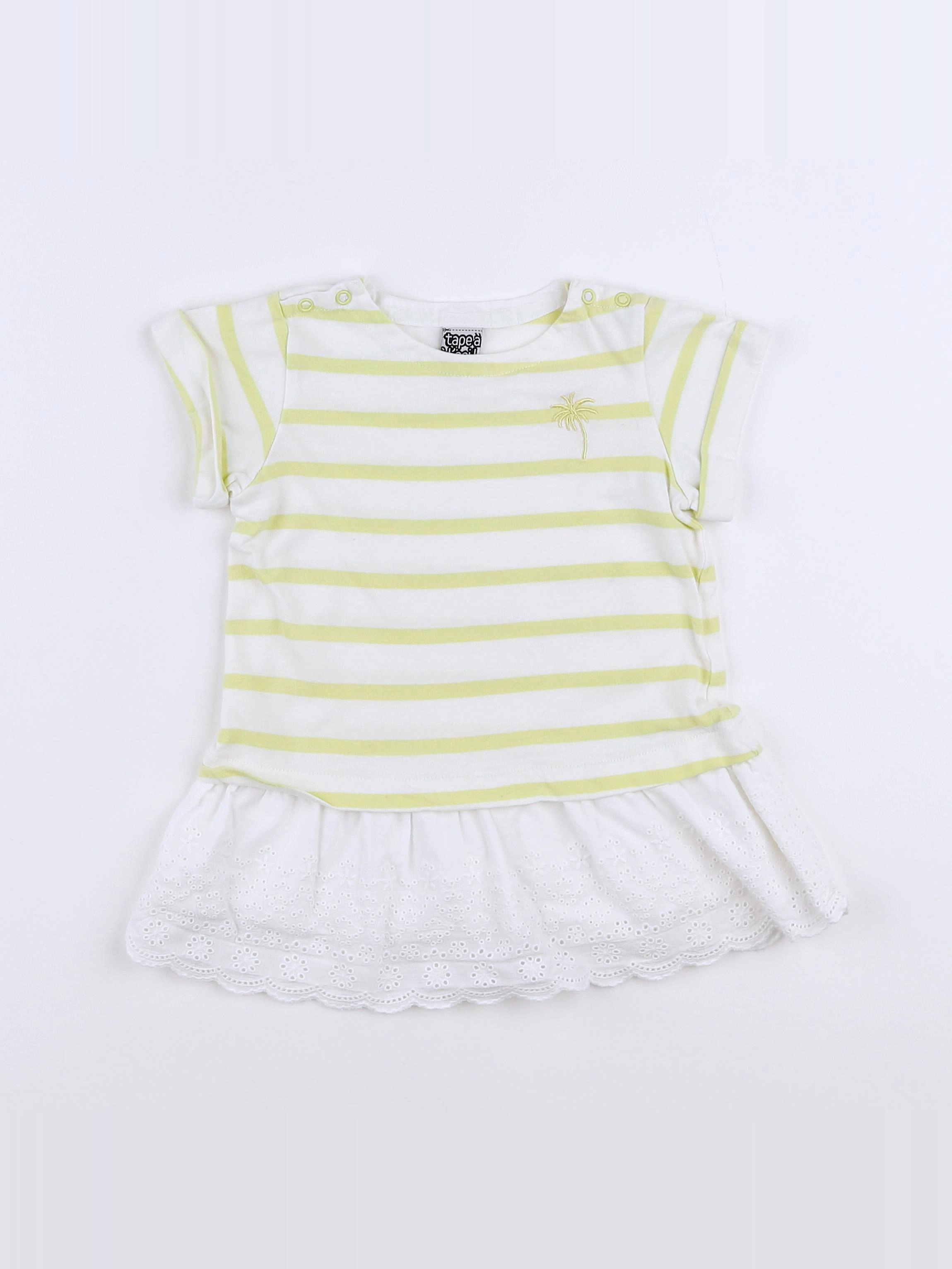 Tape à l'oeil - robe jaune, blanc - 9 mois
