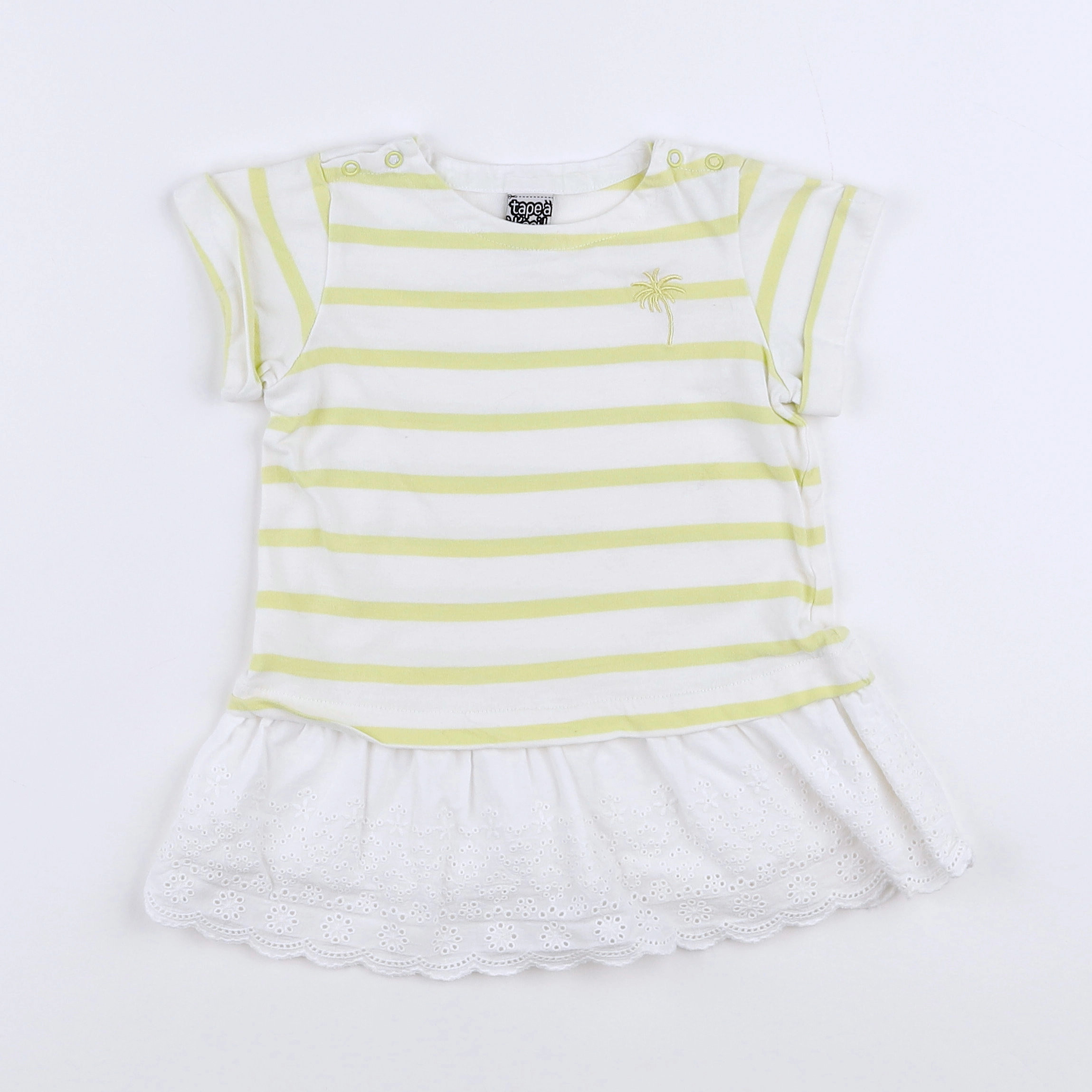 Tape à l'oeil - robe jaune, blanc - 9 mois
