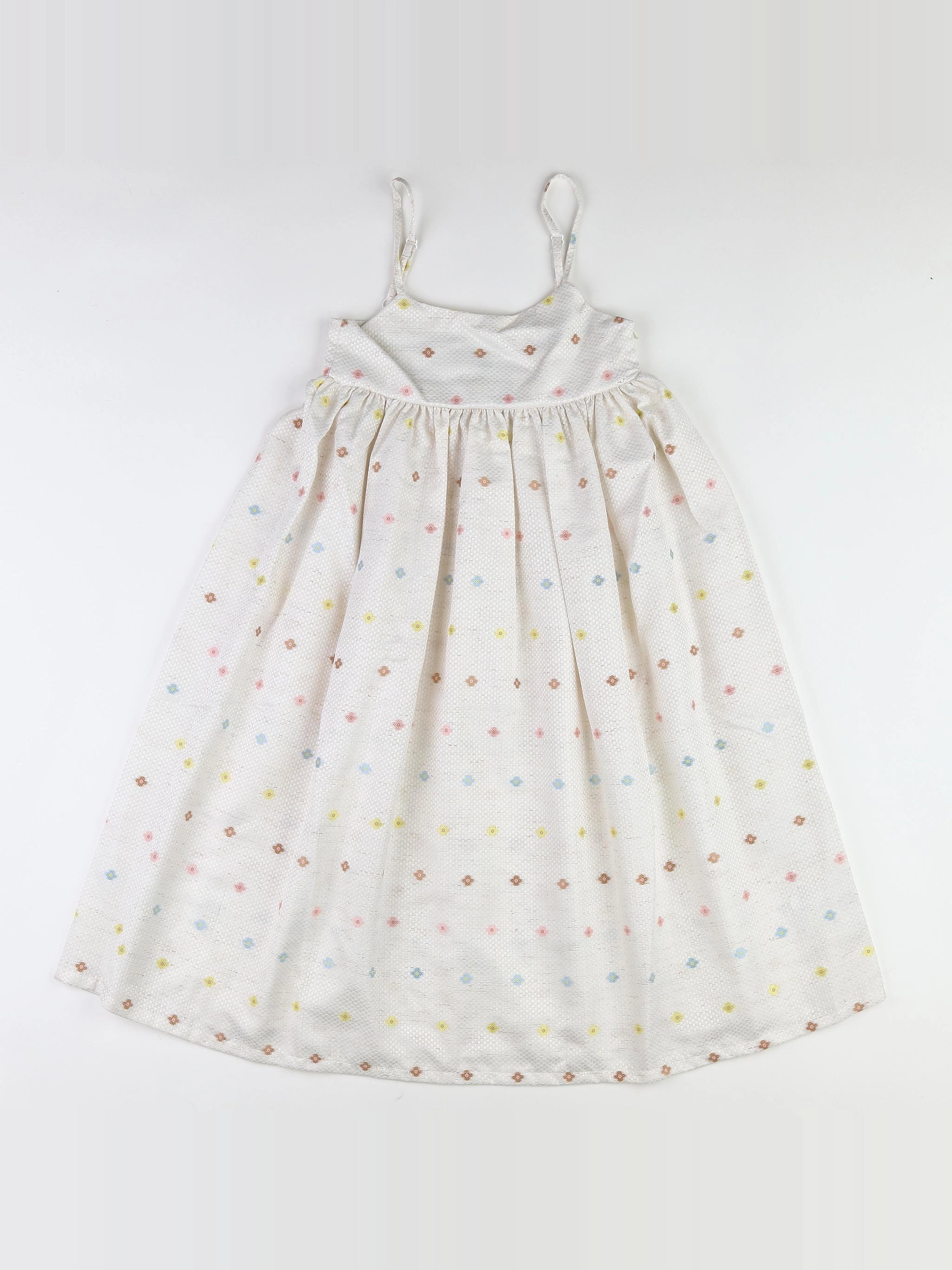 The new society - robe blanc, multicolore (état neuf) - 10 ans
