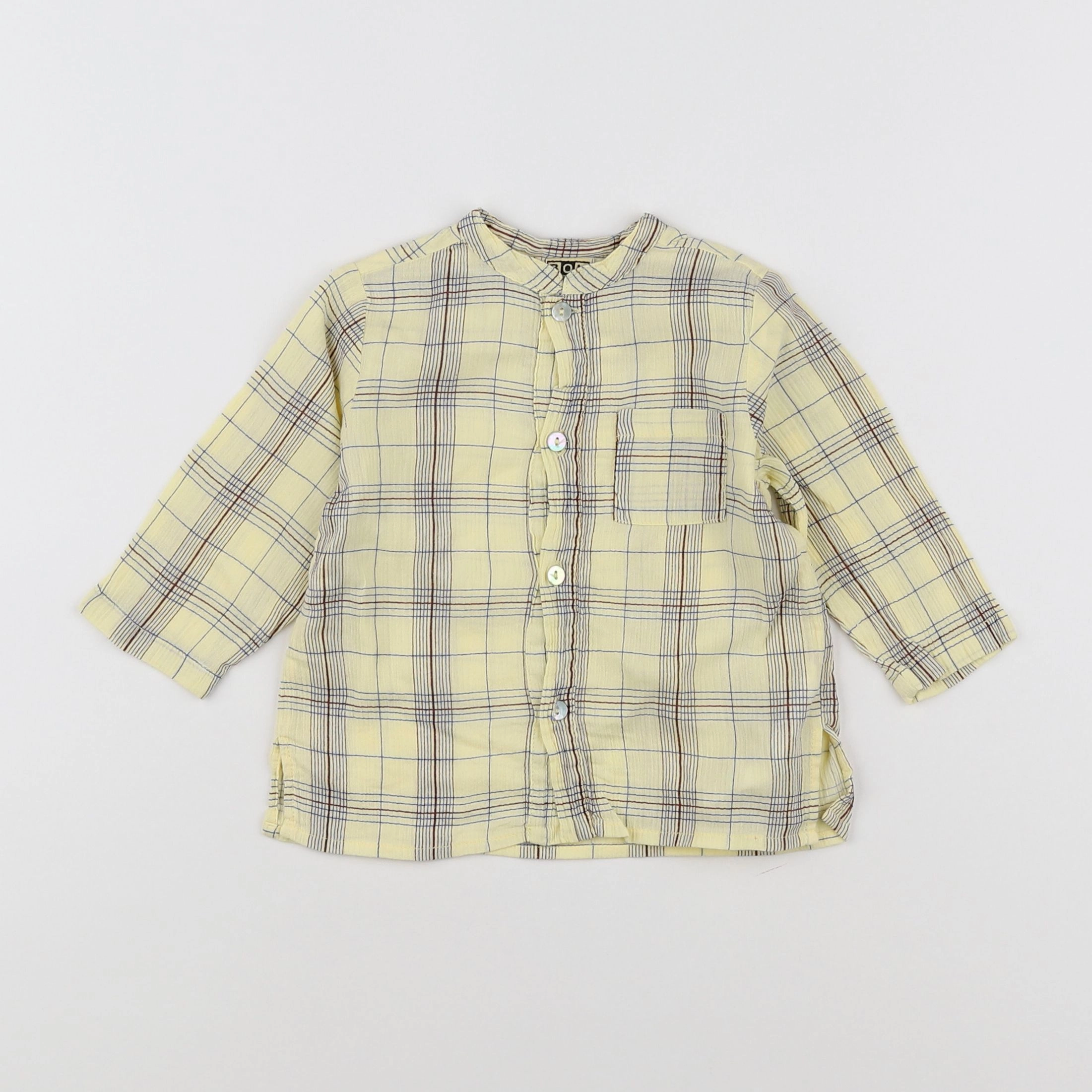 Bonton - chemise jaune - 12 mois