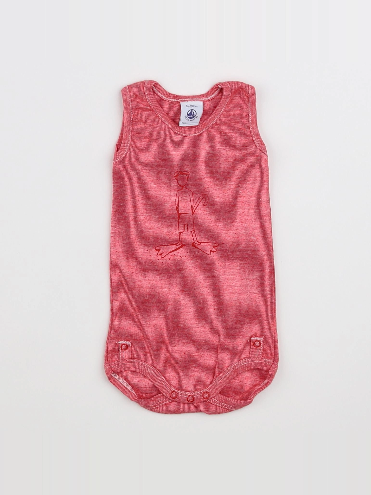 Petit Bateau - body rouge - 3 mois