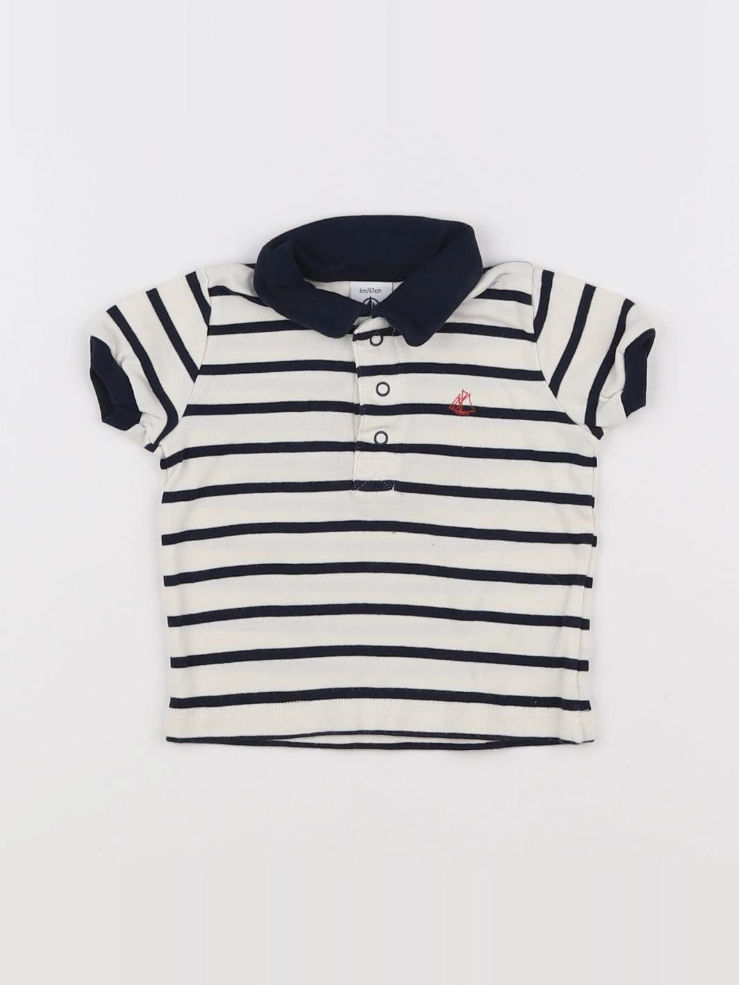 Petit Bateau - tee-shirt blanc - 6 mois