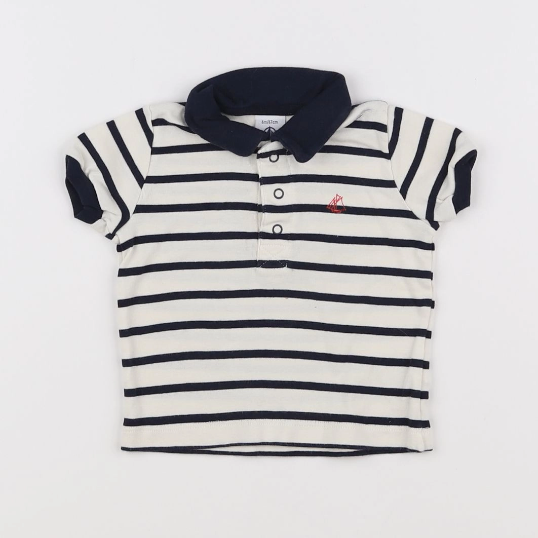 Petit Bateau - tee-shirt blanc - 6 mois
