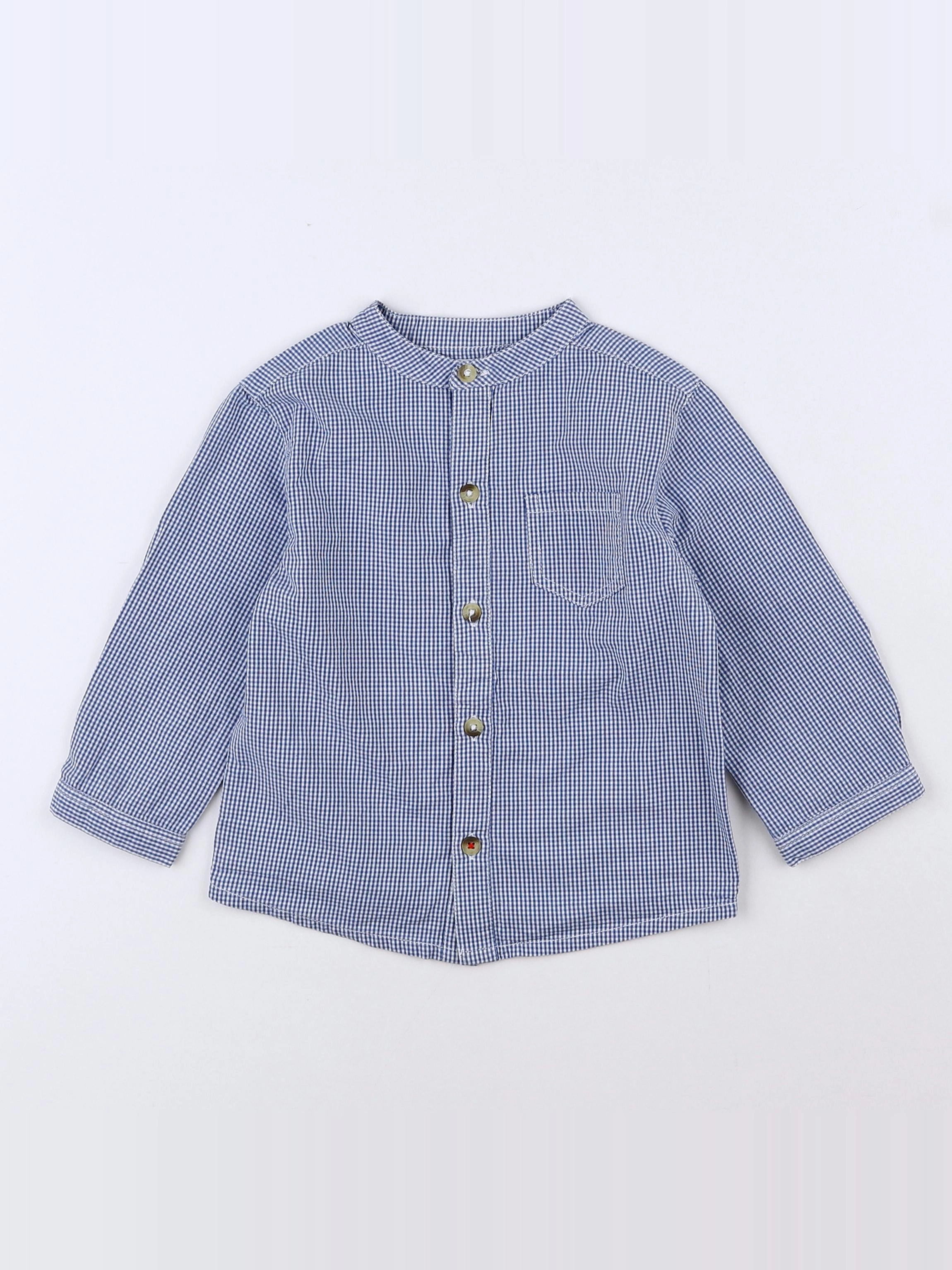 Boutchou - chemise bleu - 12 mois
