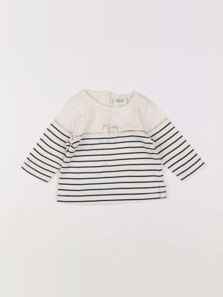 Tape à l'oeil - tee-shirt blanc, bleu - 3 mois