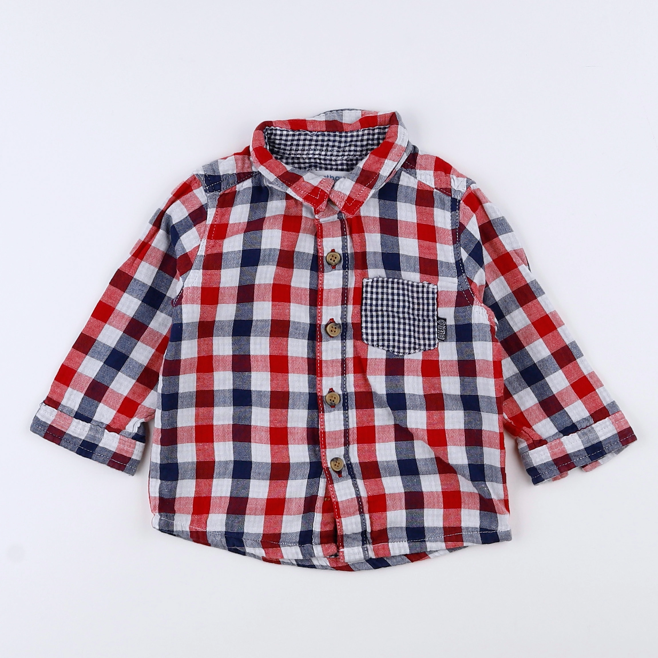 Vertbaudet - chemise multicolore - 9 mois