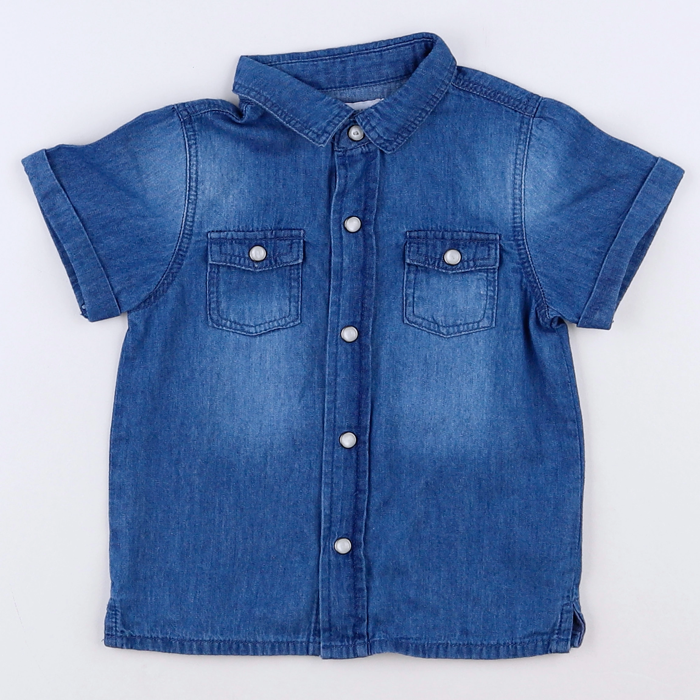 Vertbaudet - chemise bleu - 12 mois