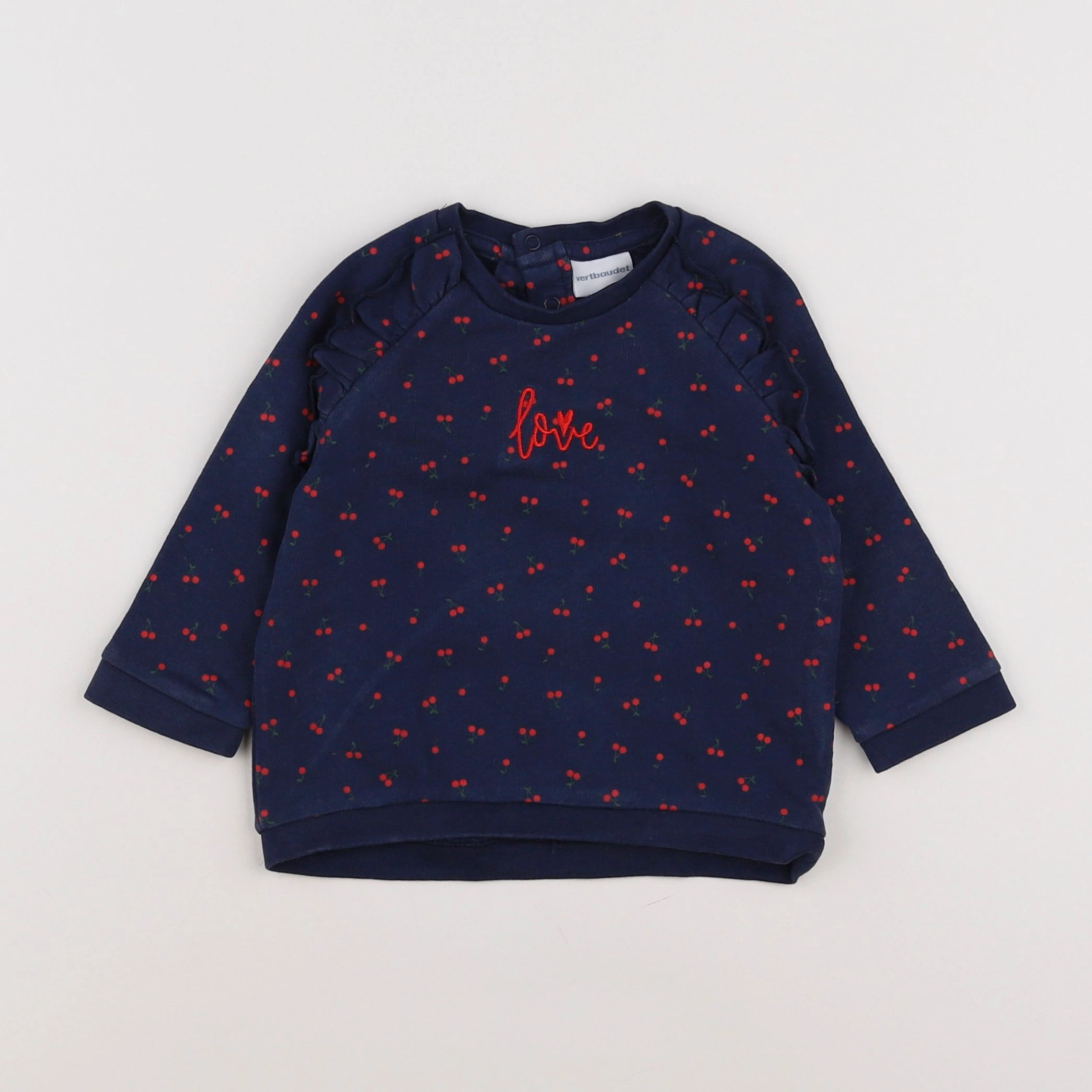 Vertbaudet - sweat bleu - 12 mois
