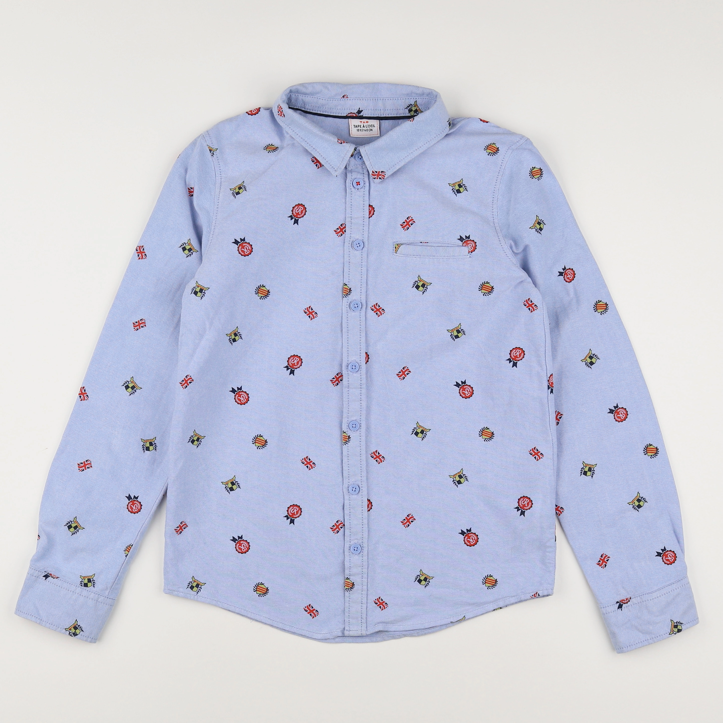 Tape à l'oeil - chemise bleu, rouge - 10 ans