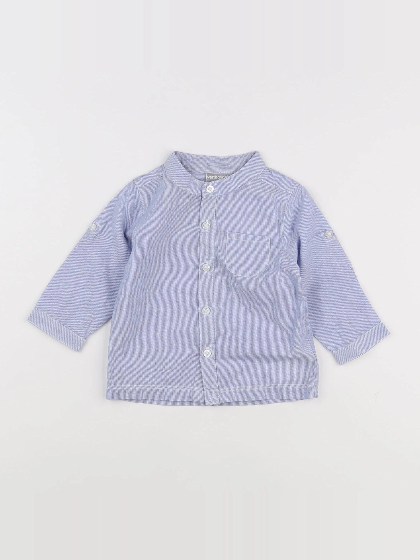 Vertbaudet - chemise bleu - 9 mois