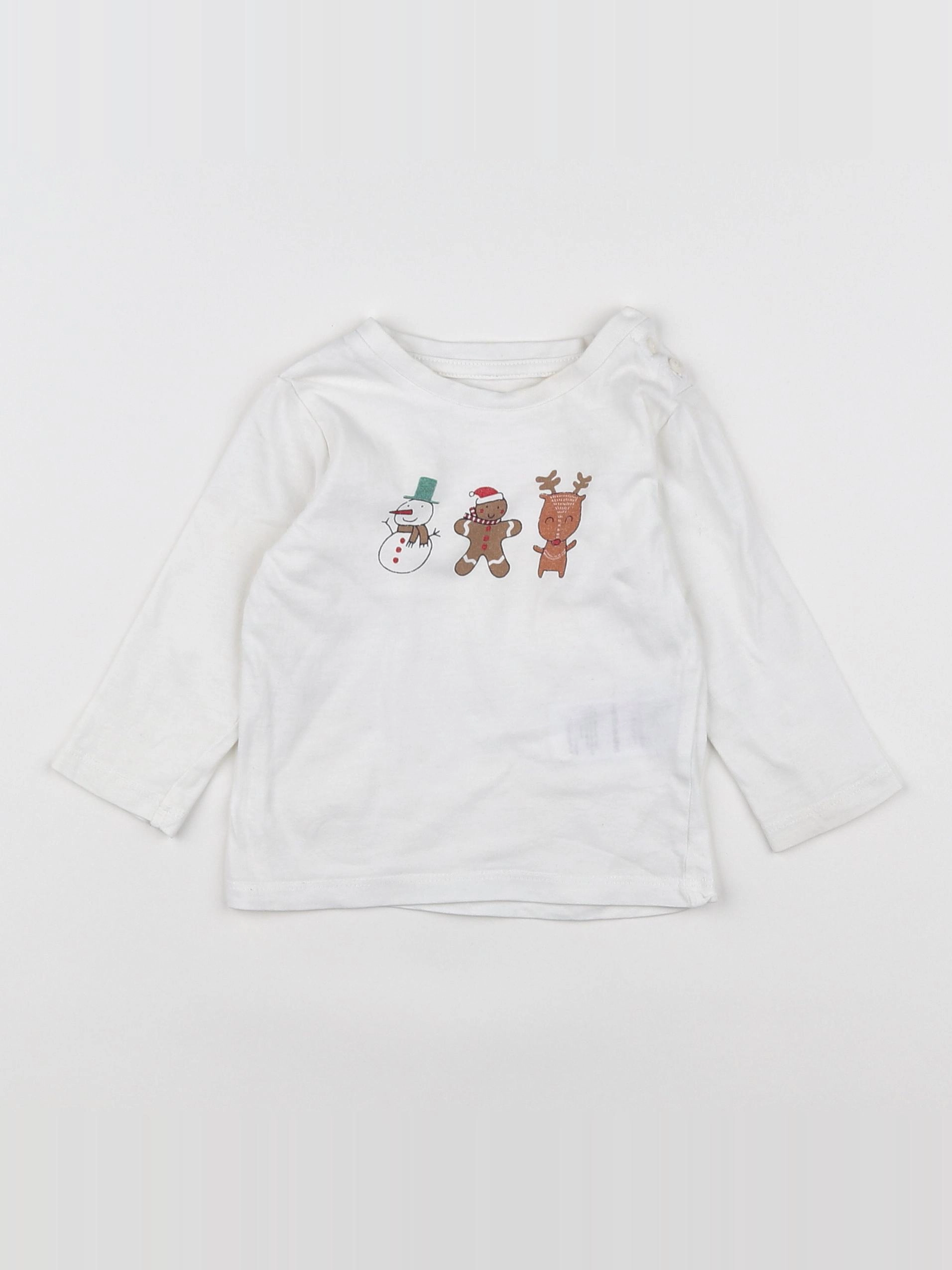 Vertbaudet - tee-shirt blanc - 9 mois