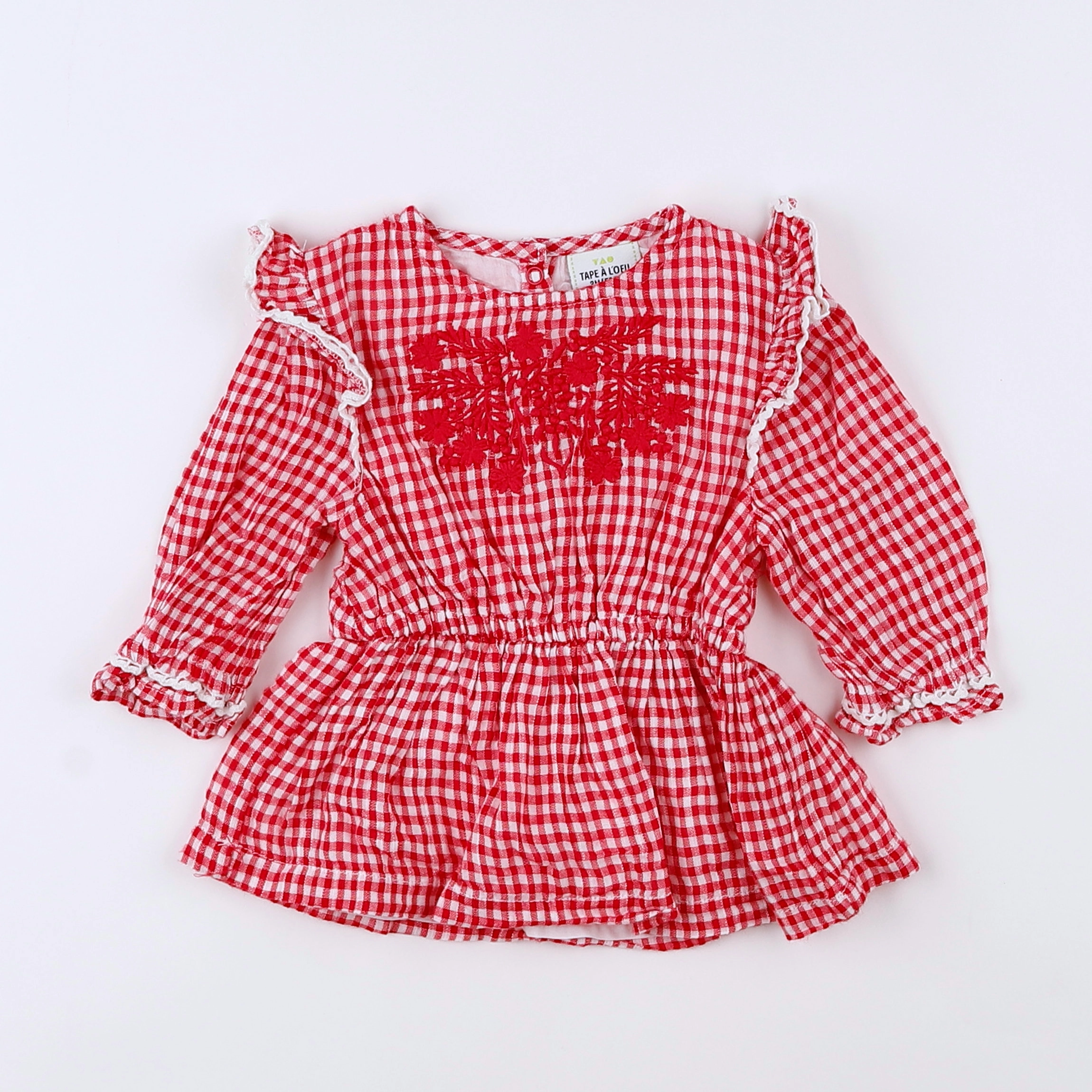 Tape à l'oeil - blouse rouge - 3 mois