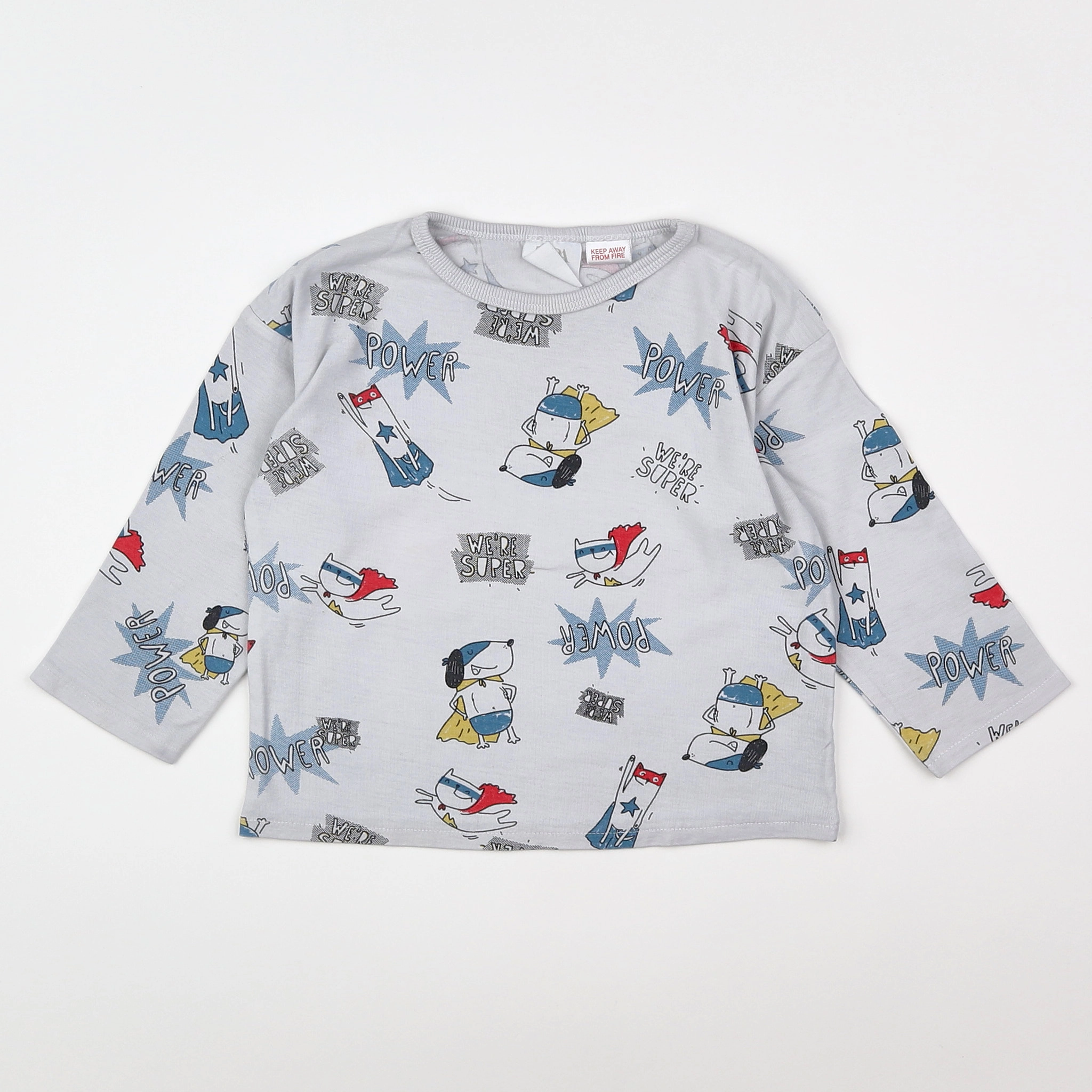 Zara - tee-shirt bleu, multicolore - 12/18 mois