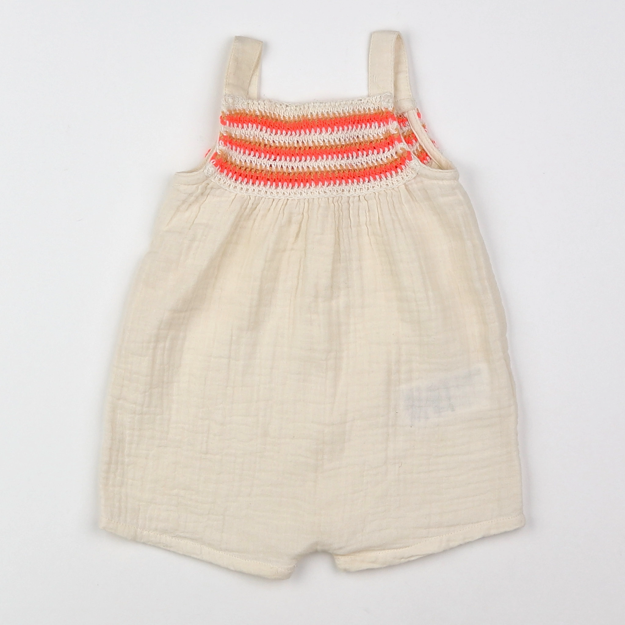 Vertbaudet - combinaison beige, rose - 3 mois