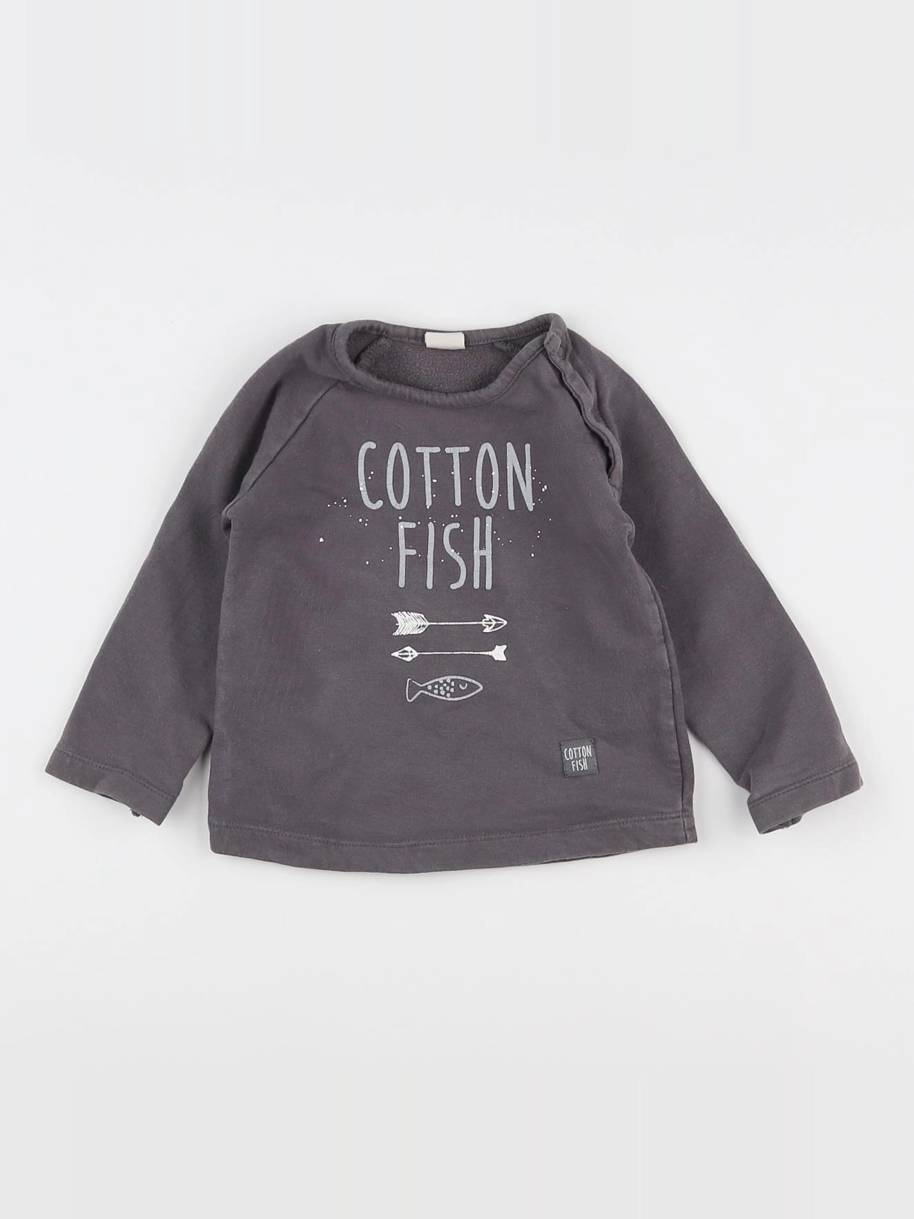 Cotton Fish - sweat gris - 12 mois