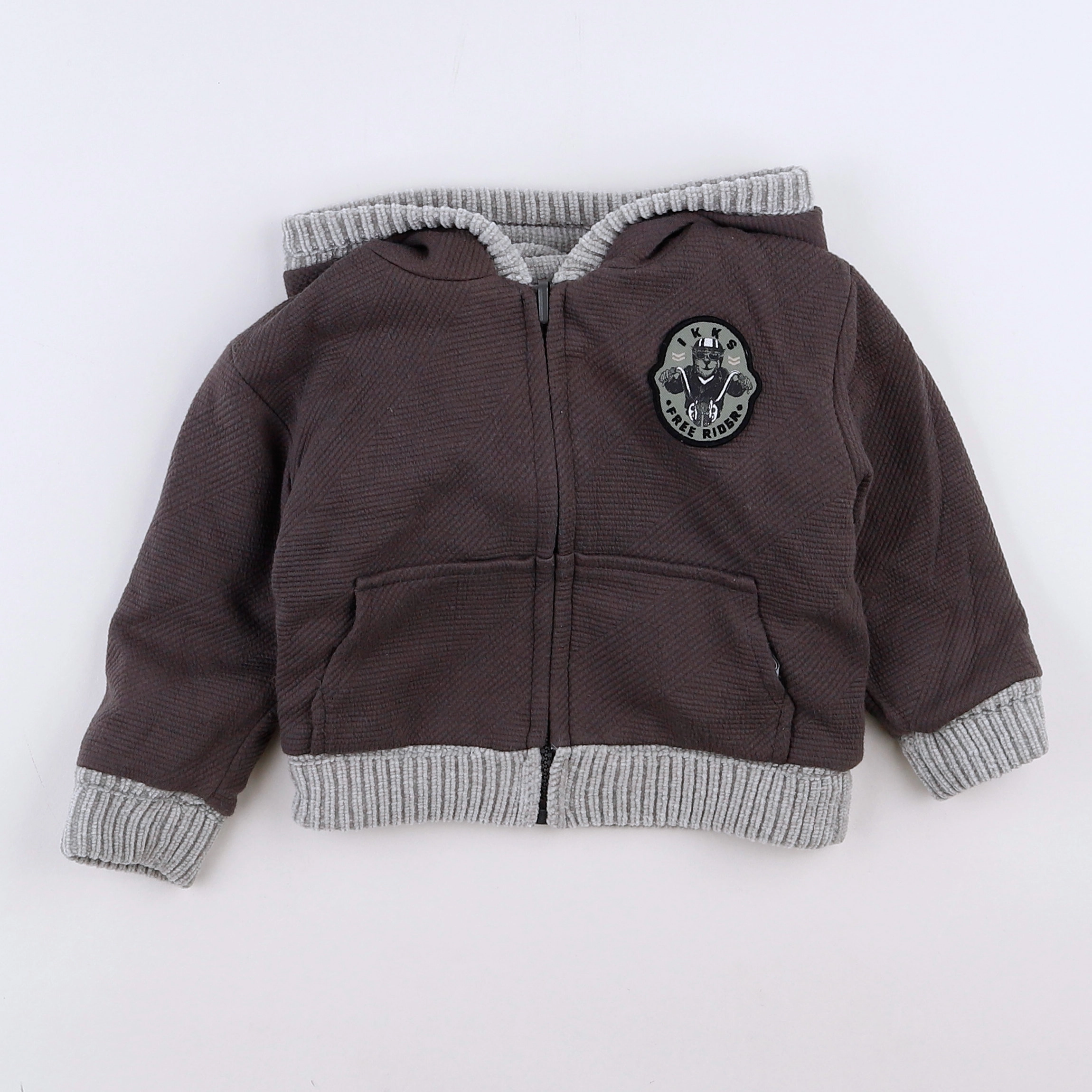 IKKS - gilet réversible gris - 12 mois