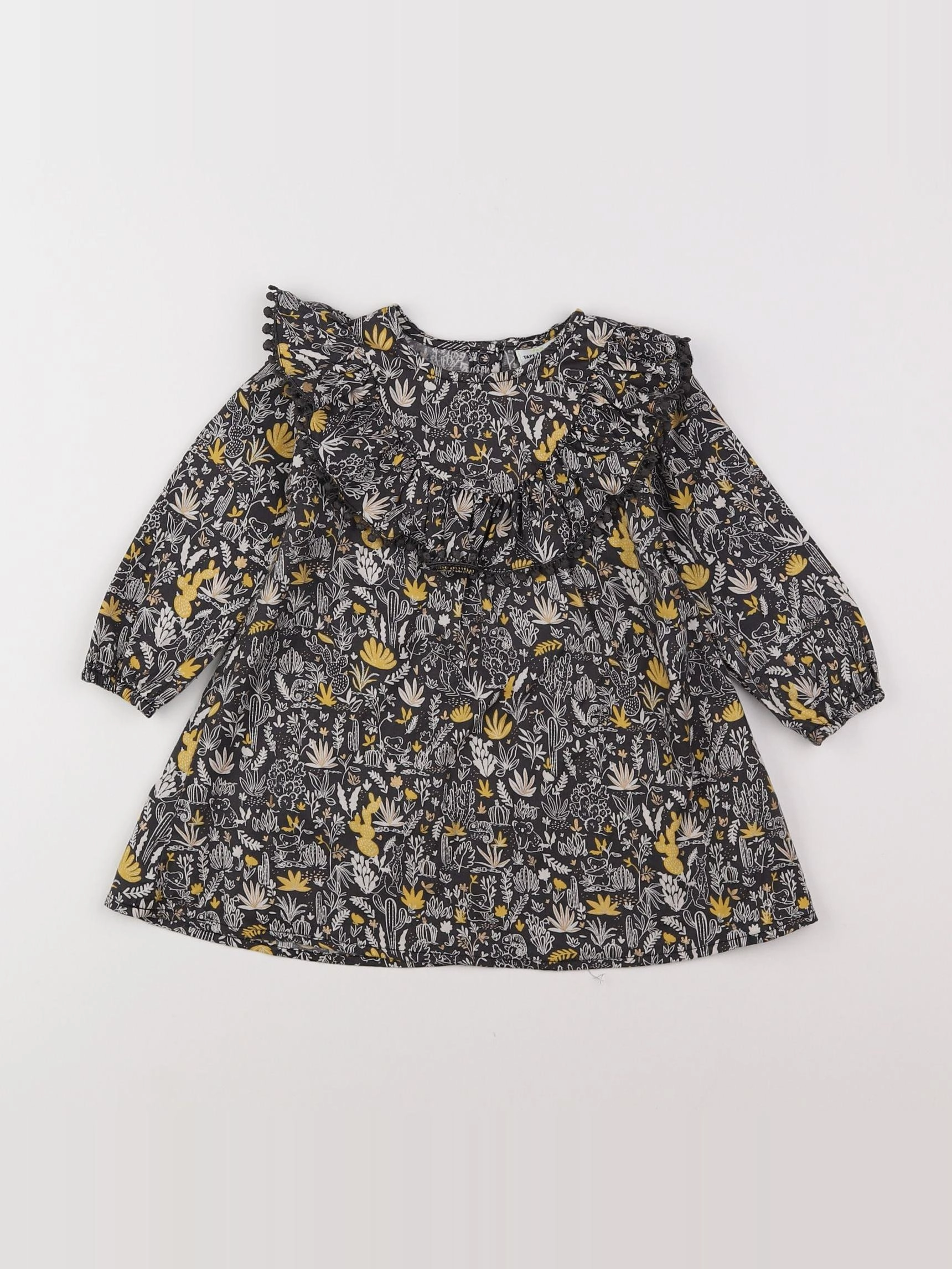 Tape à l'oeil - robe vert, gris, jaune - 18 mois