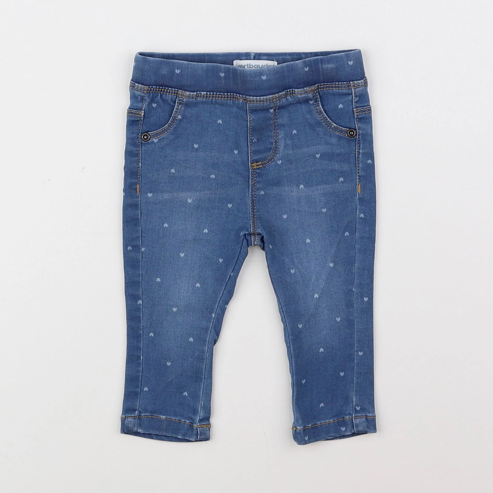 Vertbaudet - jegging bleu - 6 mois