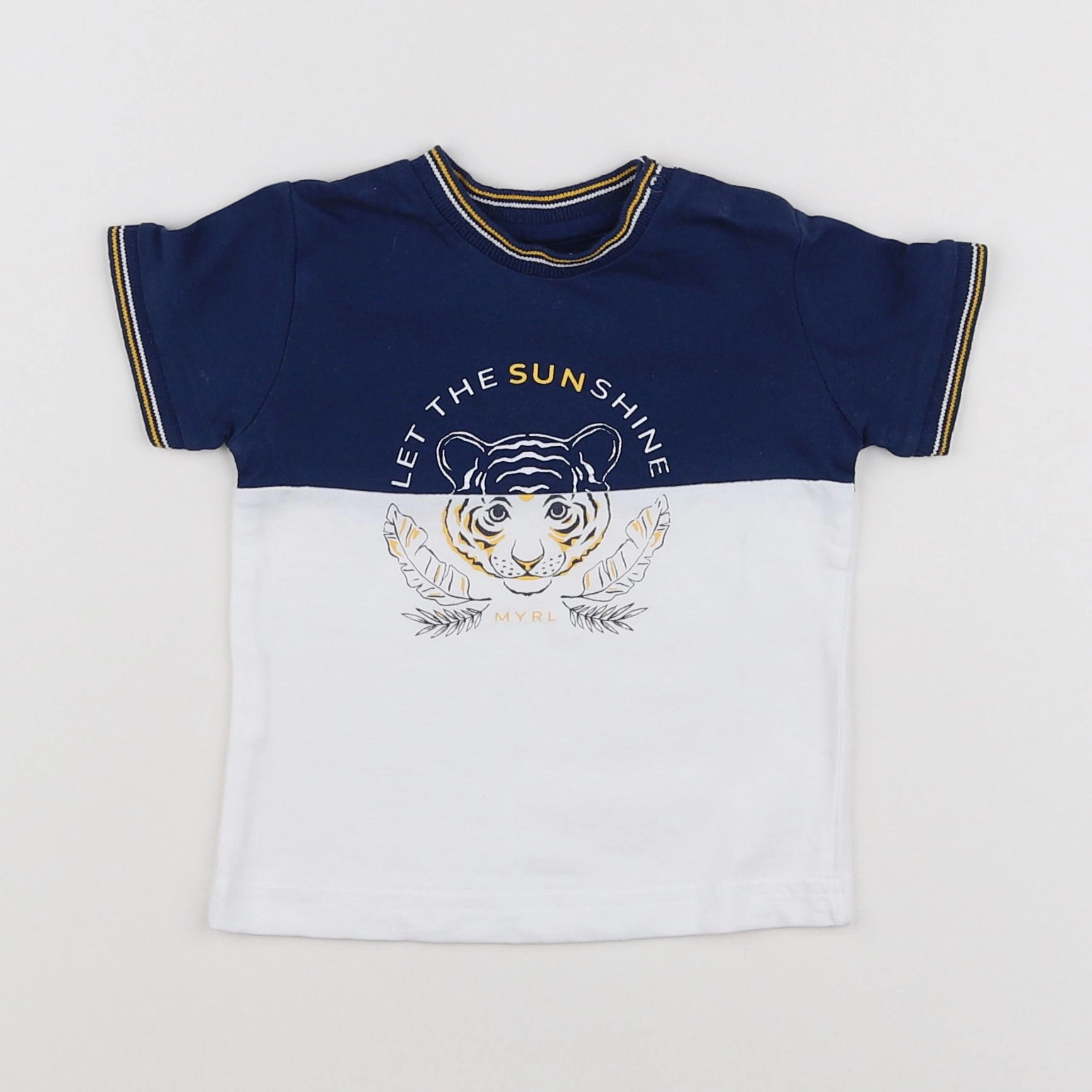 Mayoral - tee-shirt blanc, bleu - 6 mois