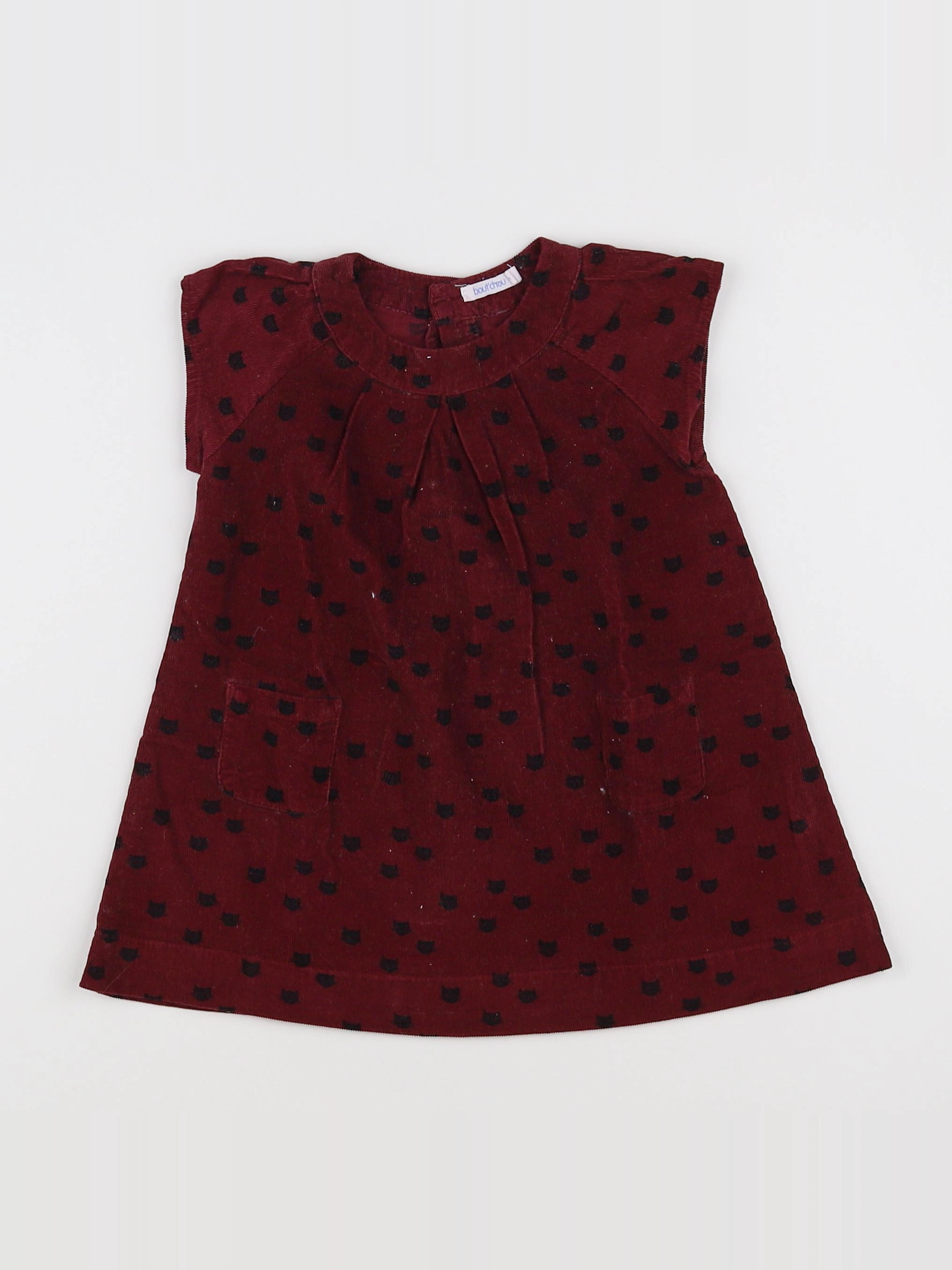 Boutchou - robe violet, noir - 12 mois