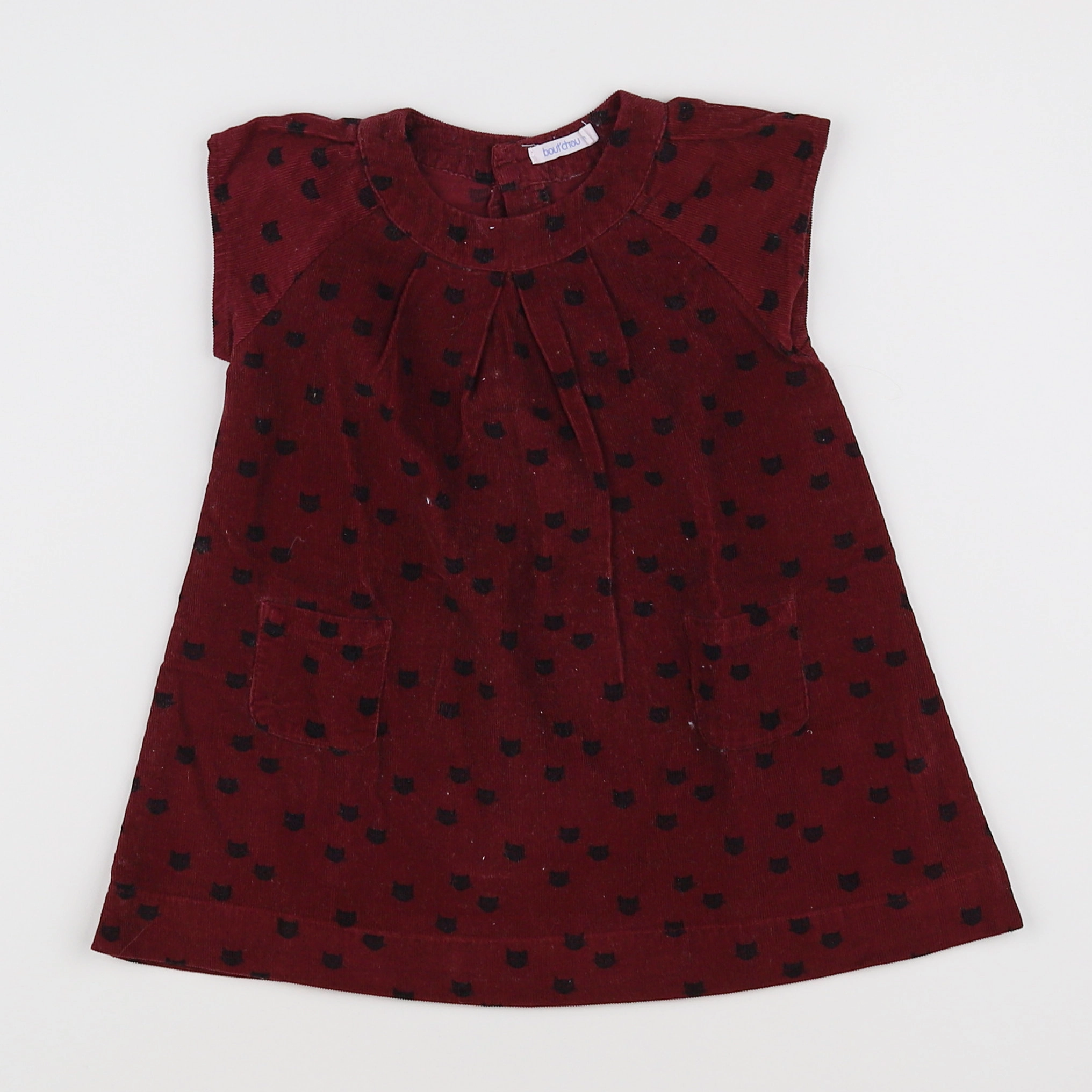 Boutchou - robe violet, noir - 12 mois