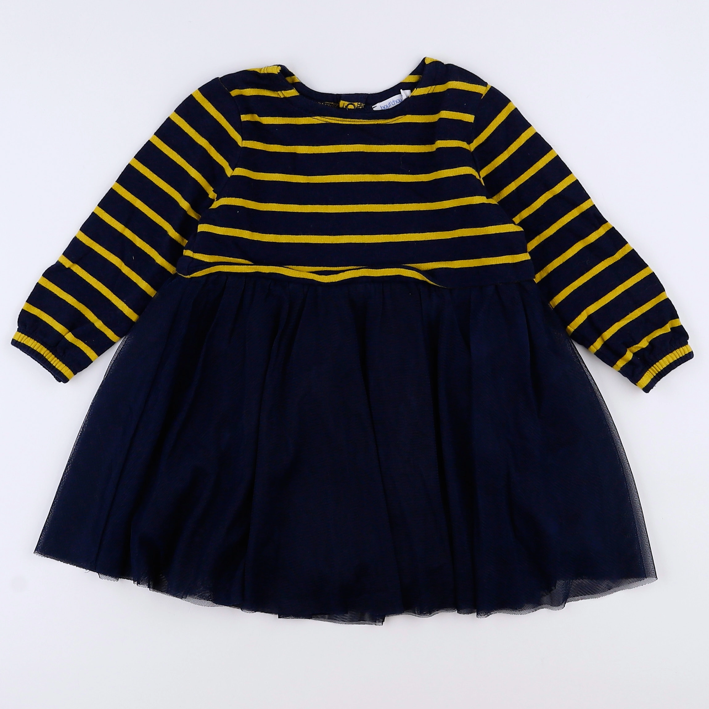 Boutchou - robe jaune, bleu - 12 mois