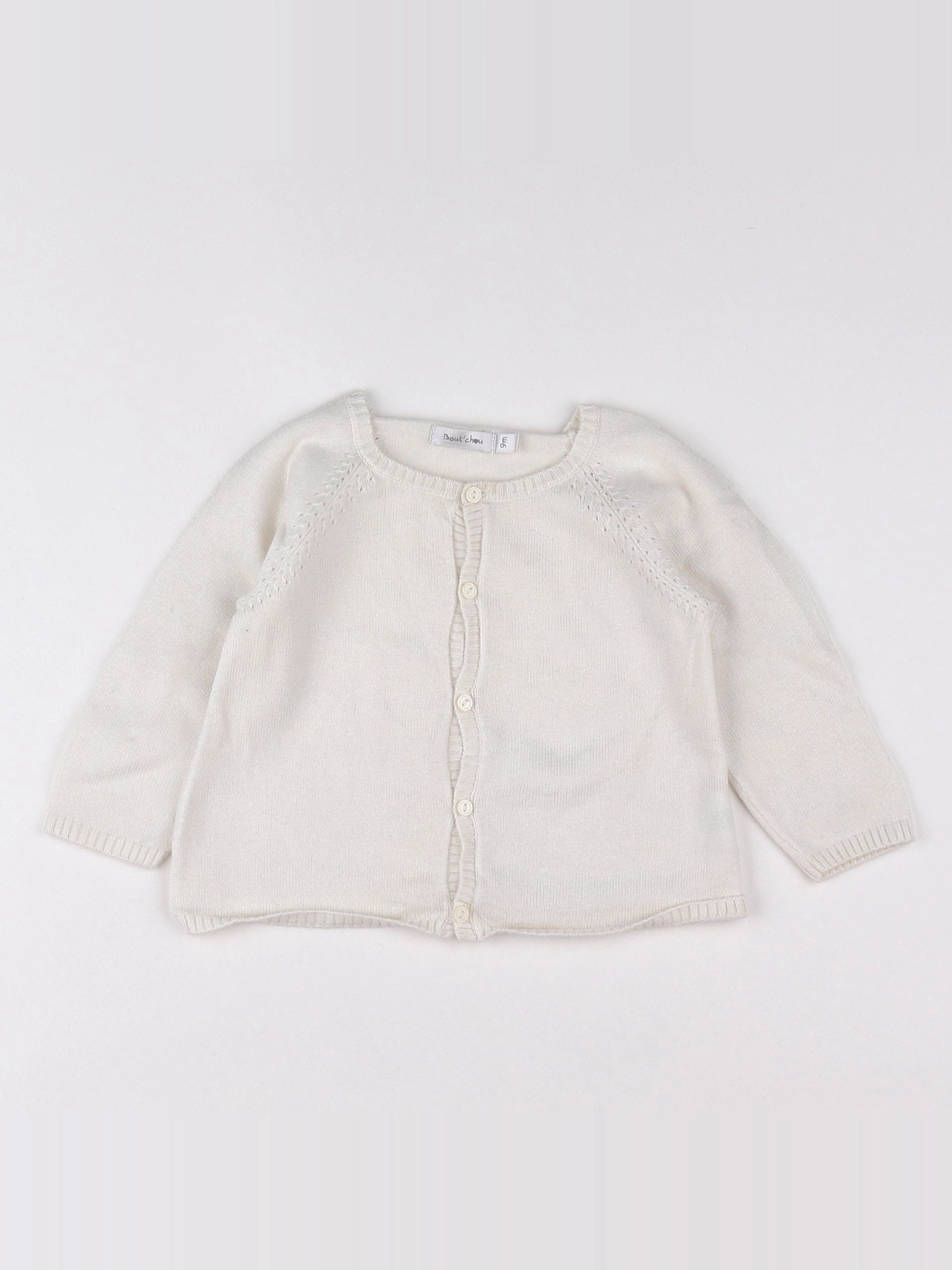 Boutchou - gilet blanc - 9 mois