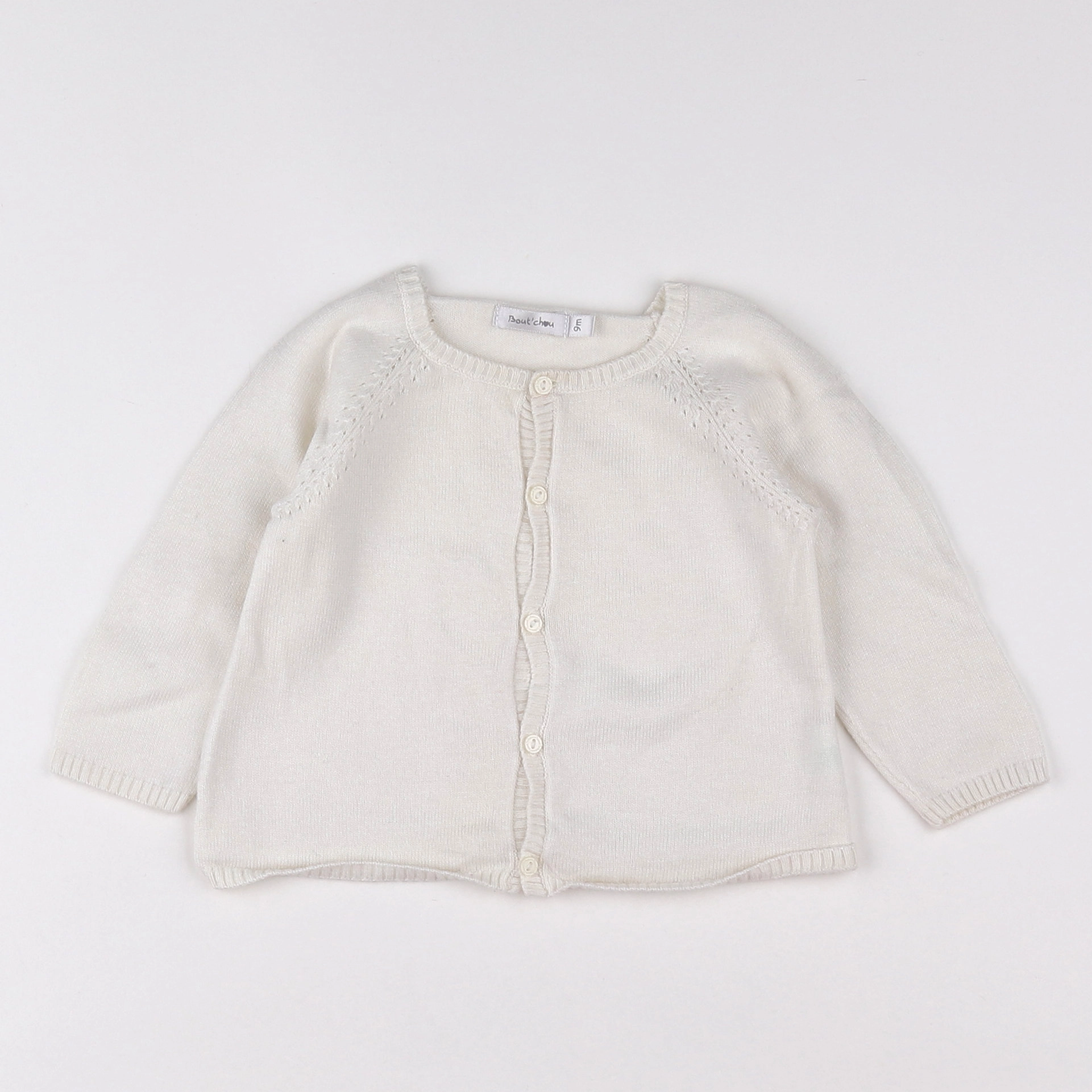 Boutchou - gilet blanc - 9 mois