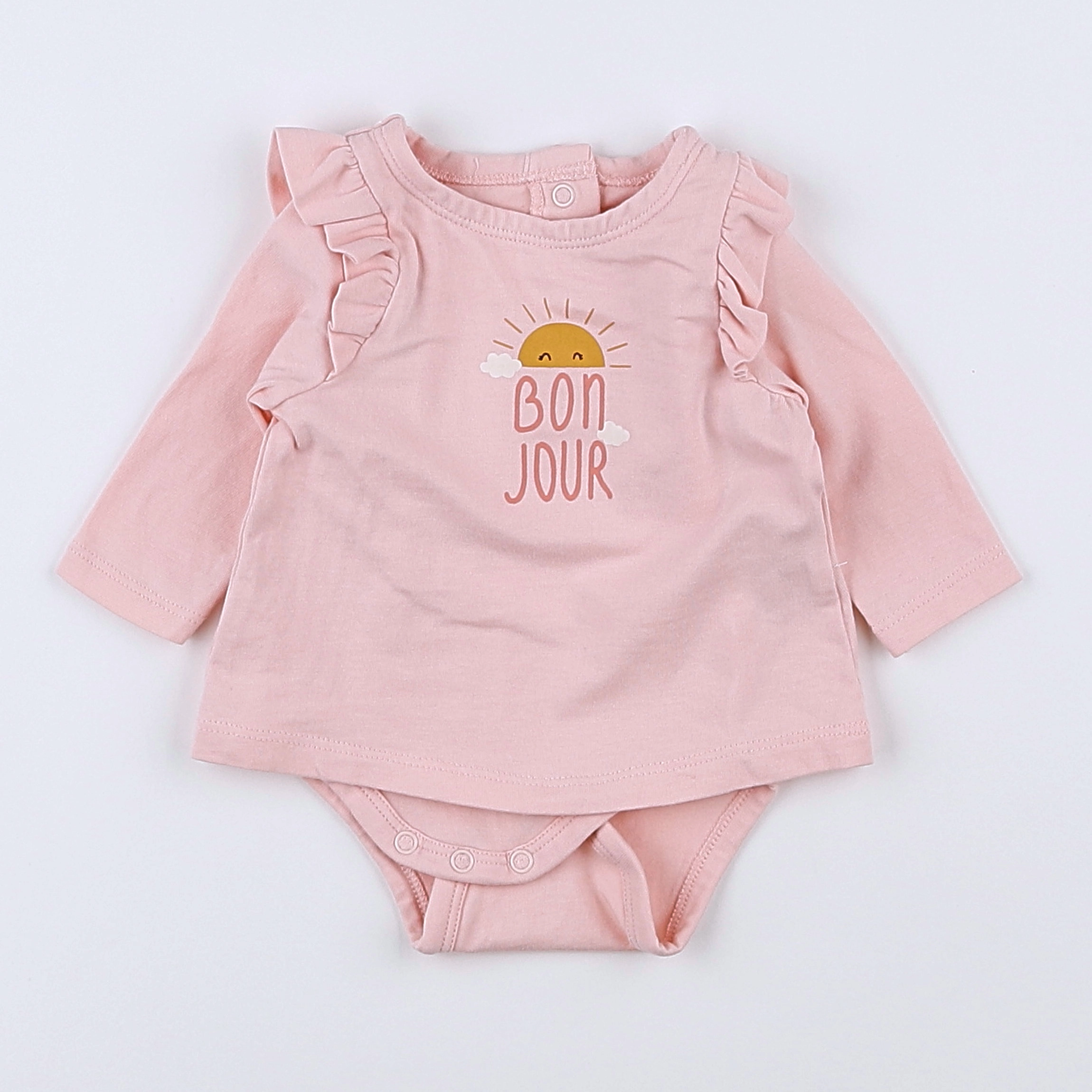 Vertbaudet - body vetement coton rose - 1 mois