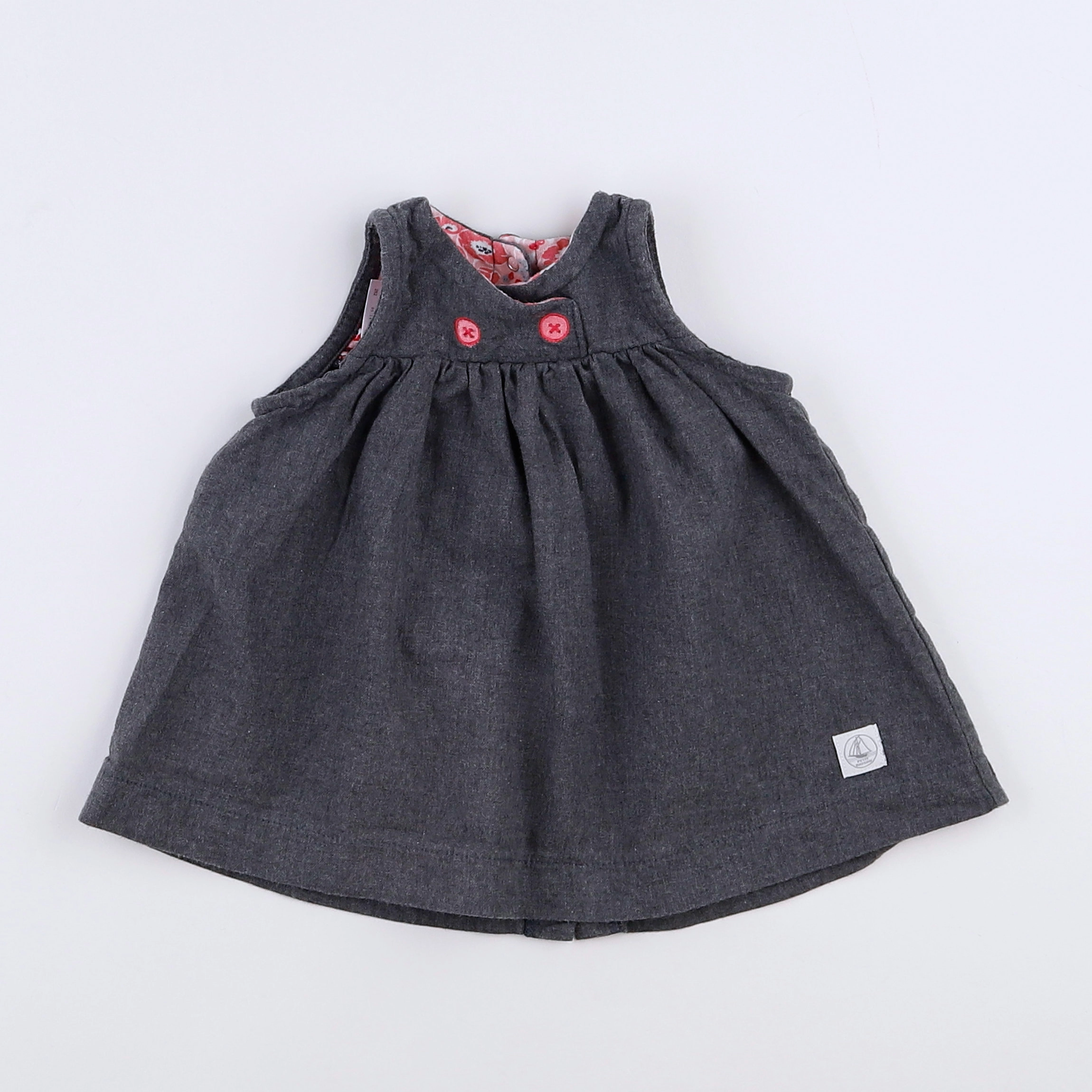 Petit Bateau - robe gris - 3 mois