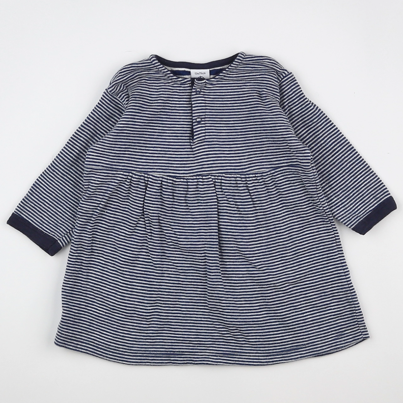 Petit Bateau - robe bleu - 12 mois