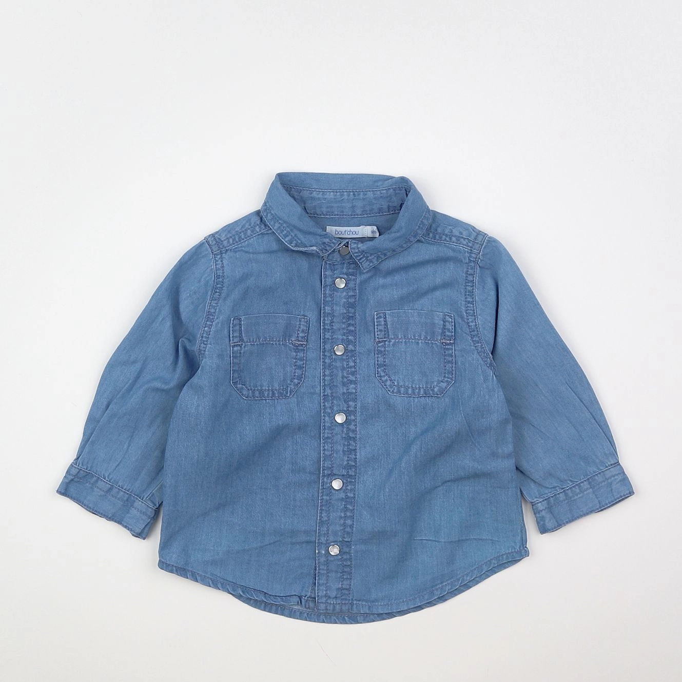 Boutchou - chemise bleu - 9 mois