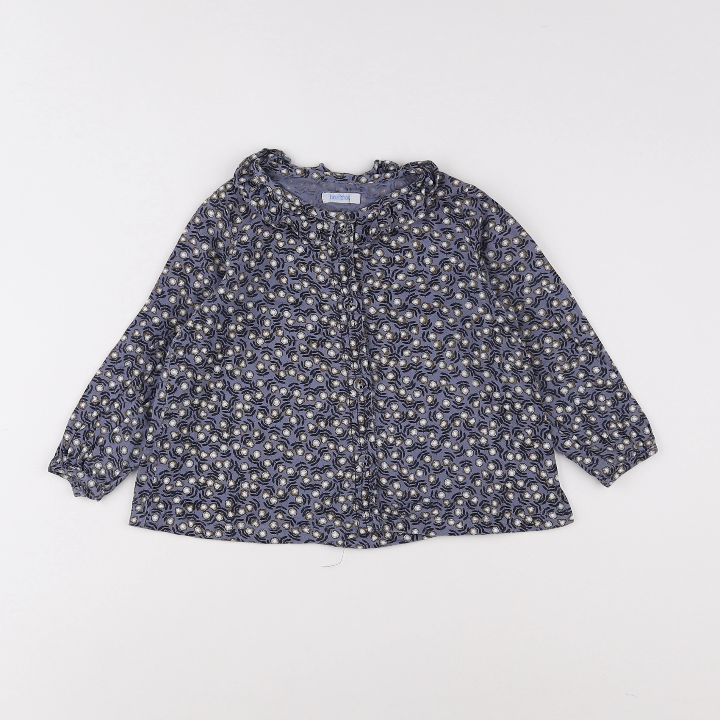 Boutchou - blouse bleu, marron - 12 mois