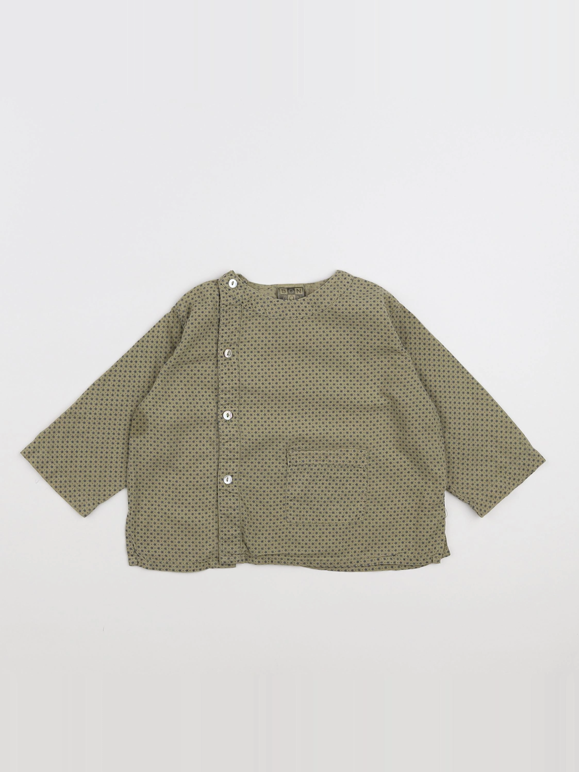 Bonton - chemise vert - 6 mois