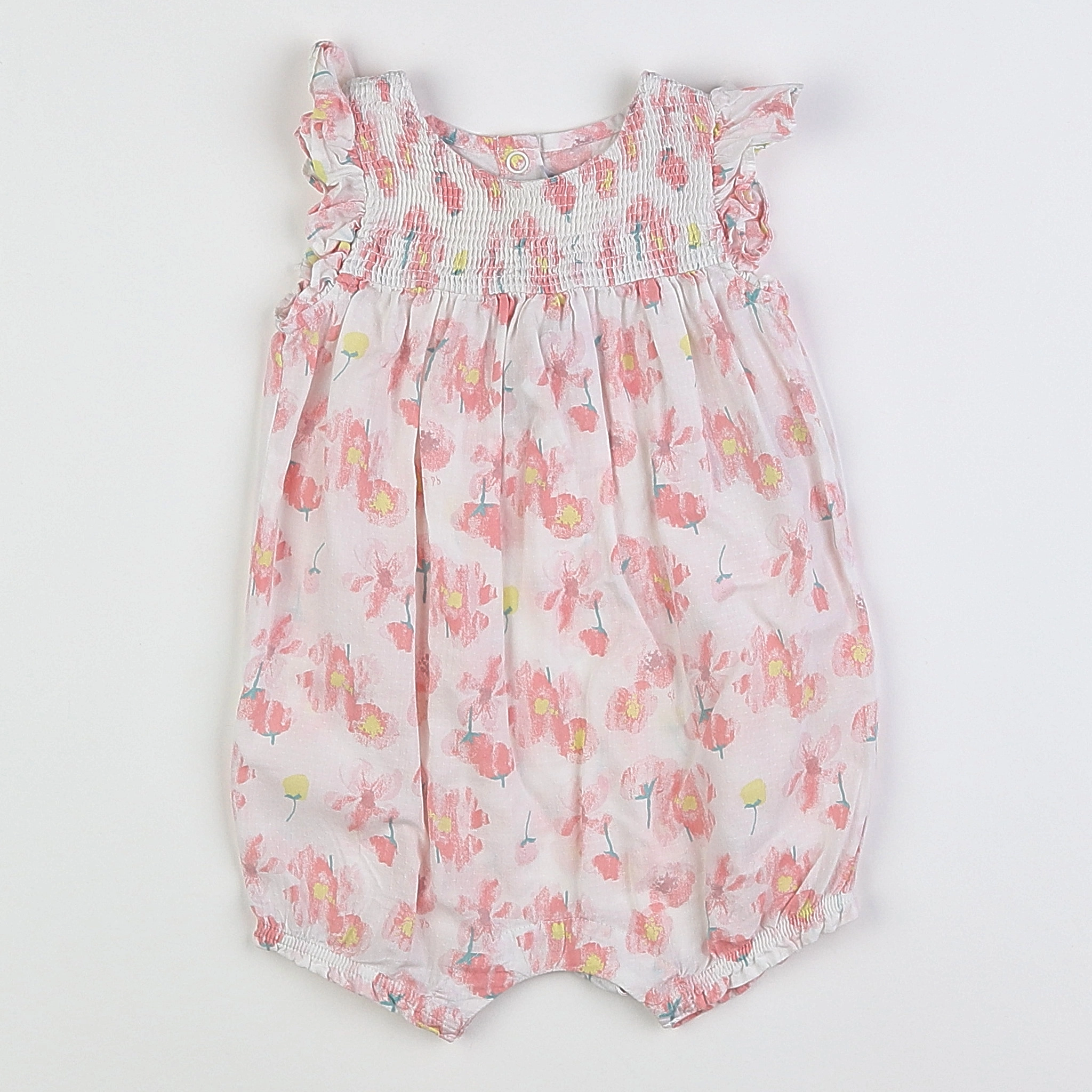 Petit Bateau - combinaison blanc, rose - 6 mois