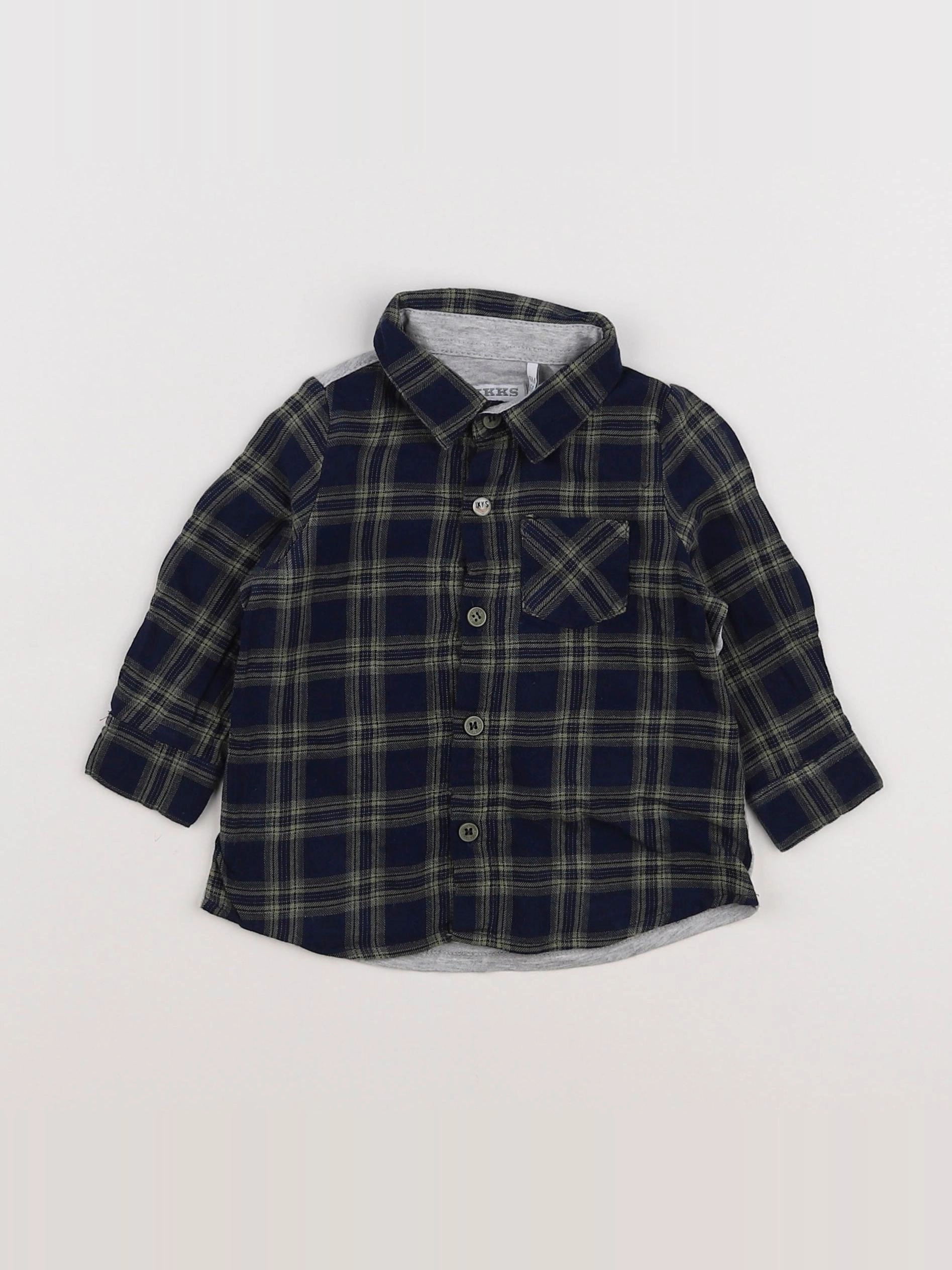 IKKS - chemise imprimé au dos bleu, vert - 6 mois