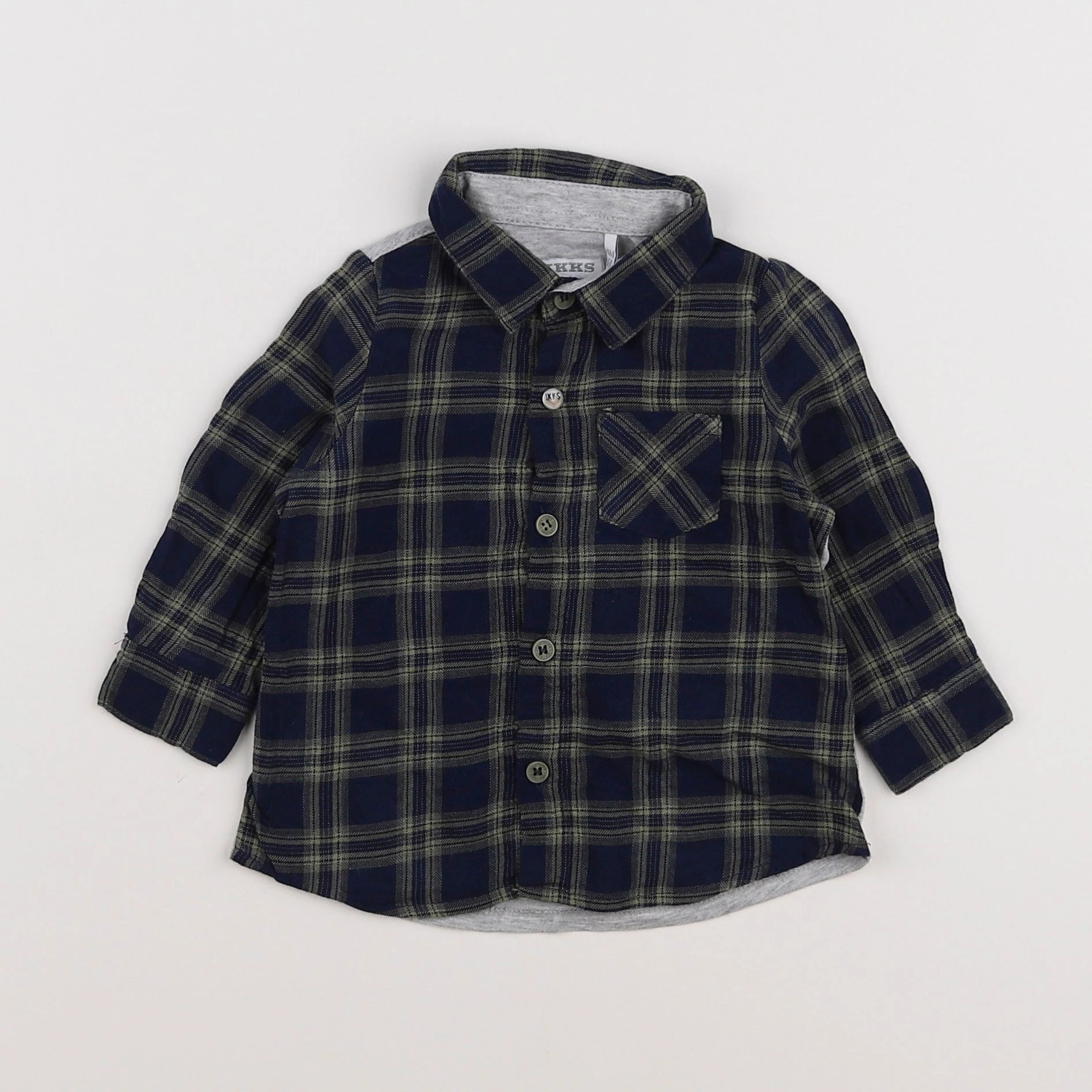 IKKS - chemise imprimé au dos bleu, vert - 6 mois