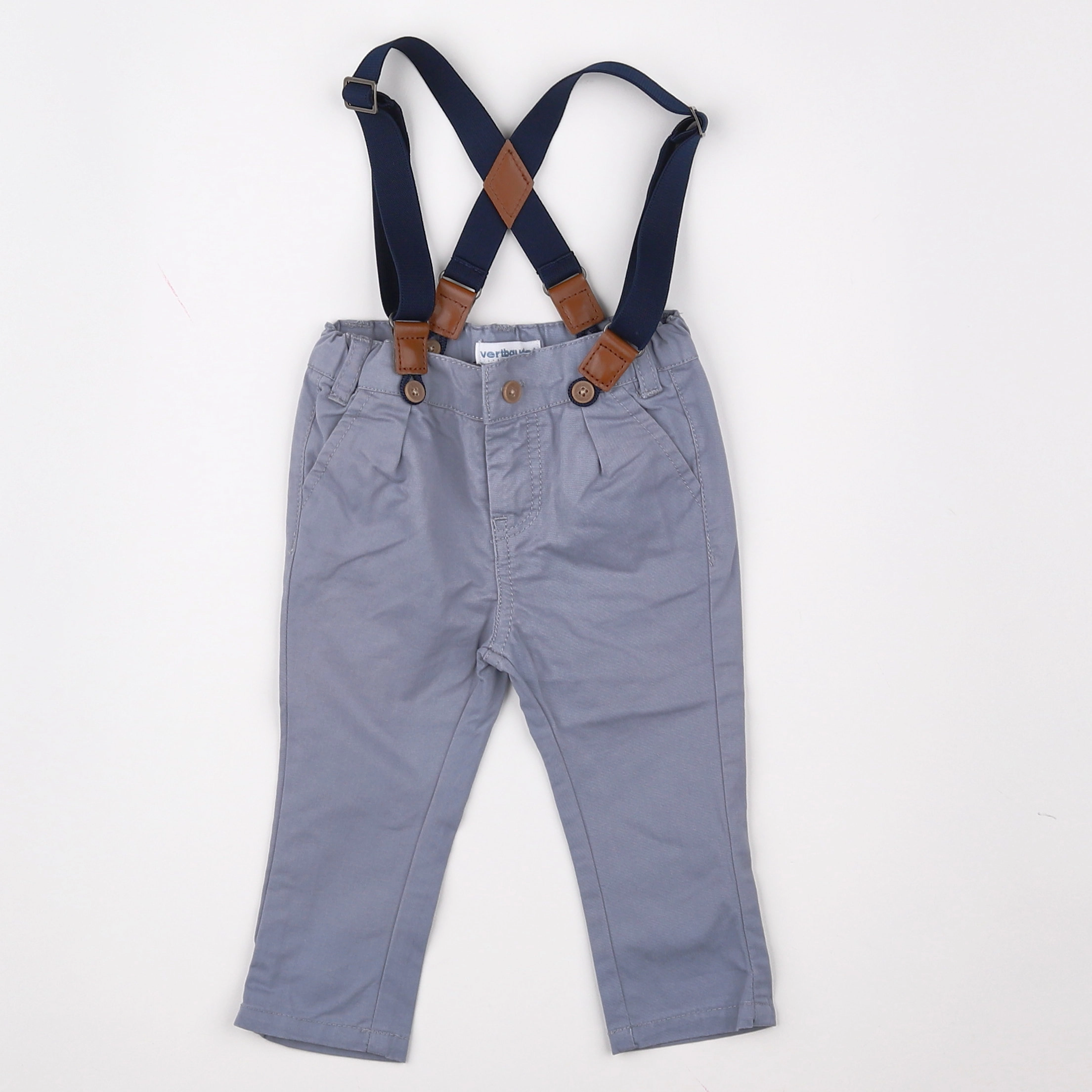 Vertbaudet - pantalon gris - 3 mois