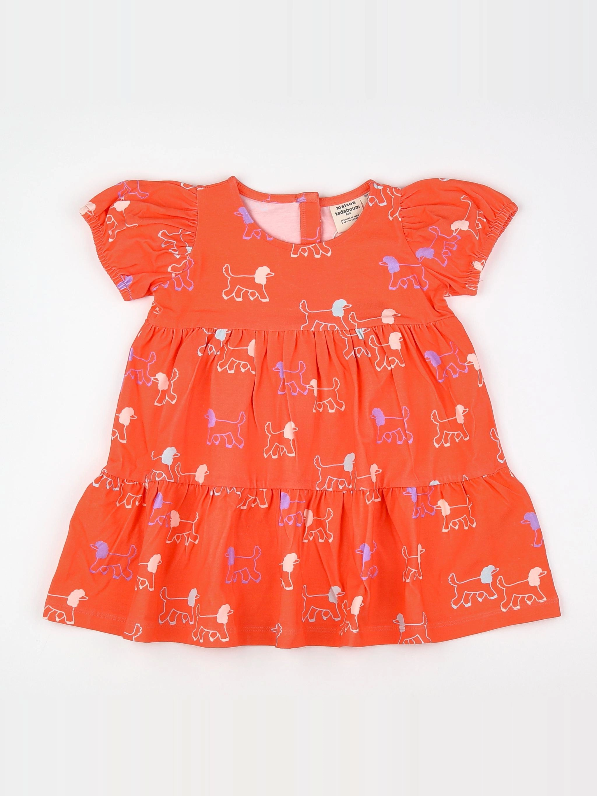 Maison Tadaboum - robe orange (état neuf) - 9 mois