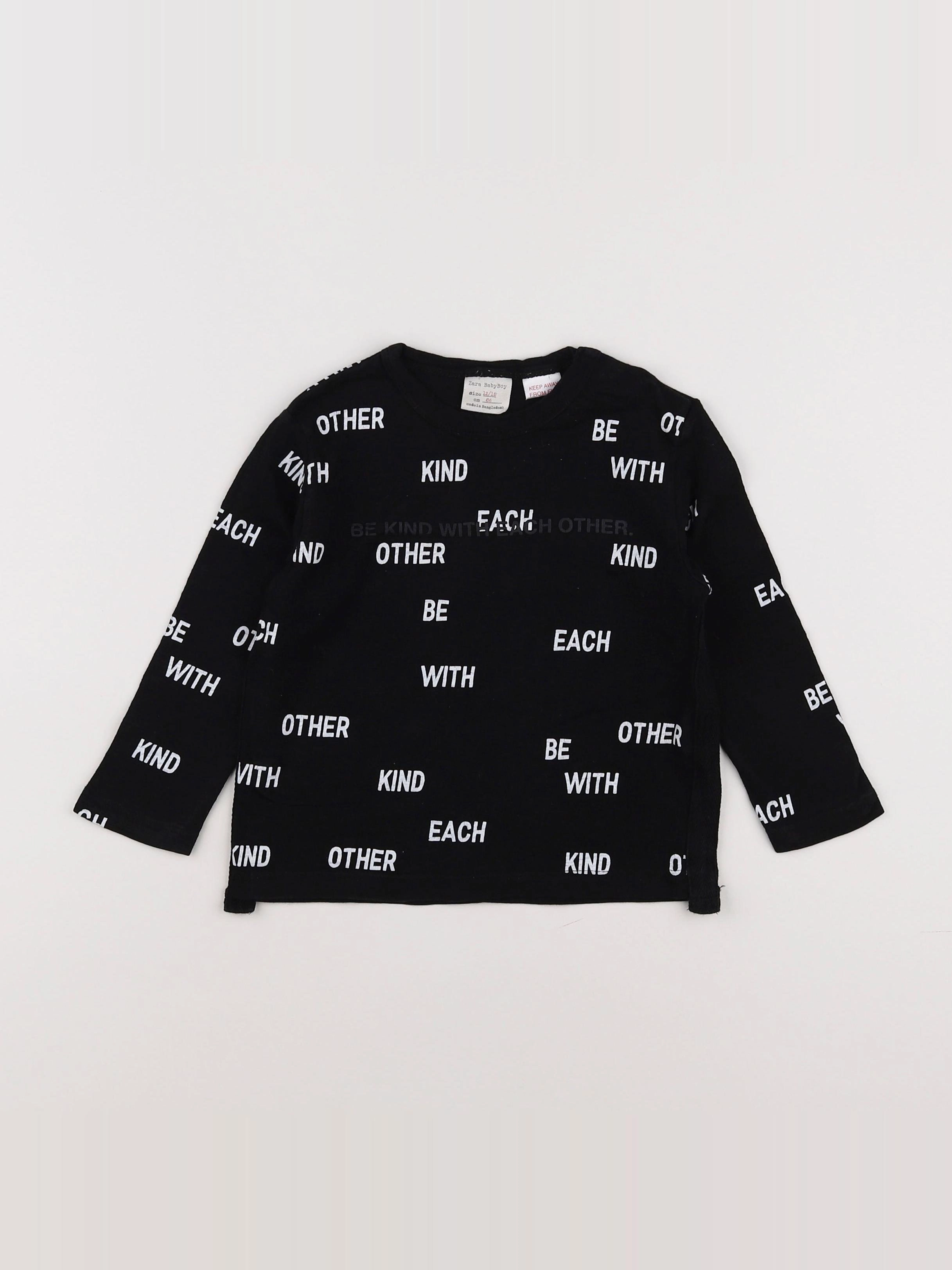 Zara - tee-shirt noir - 12/18 mois