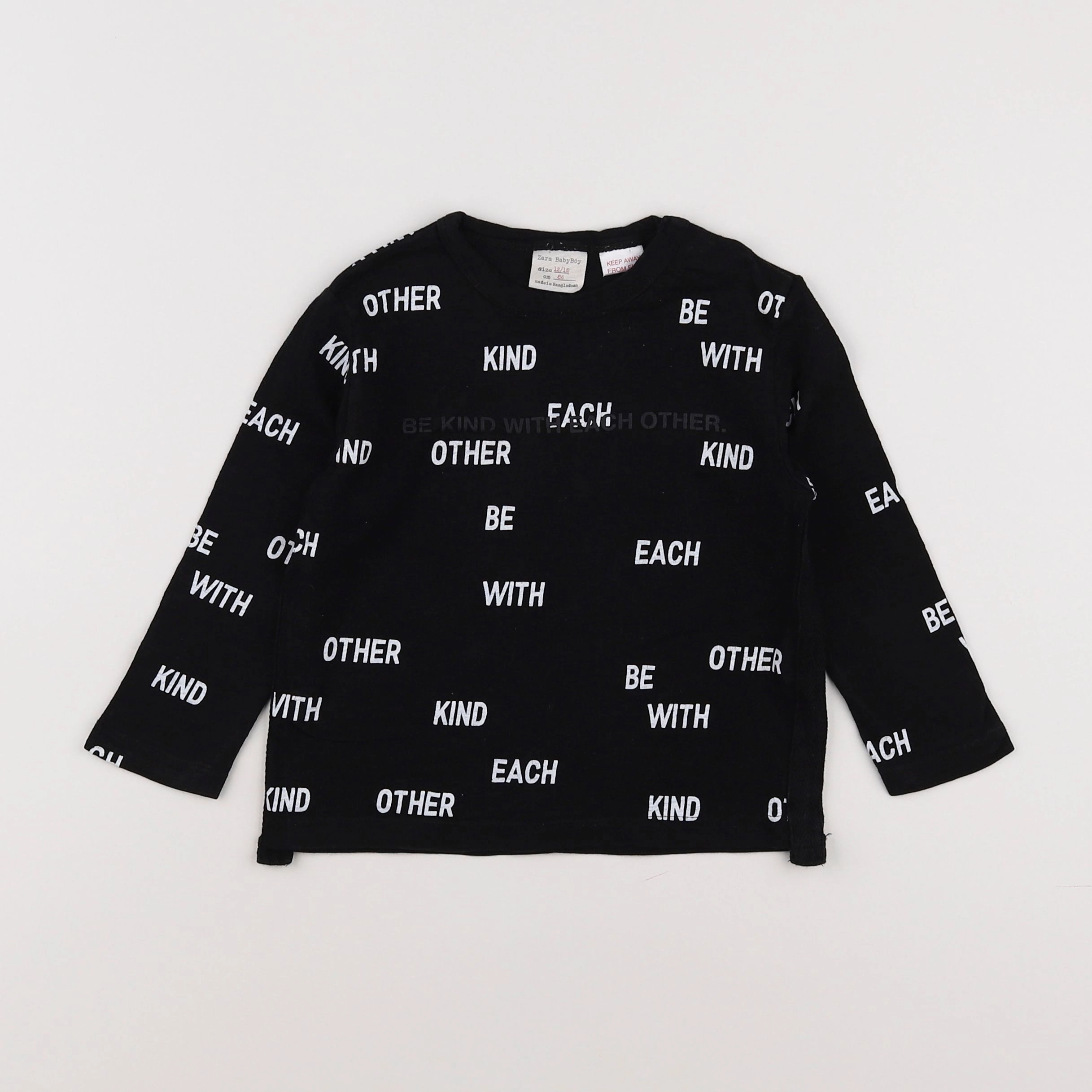 Zara - tee-shirt noir - 12/18 mois