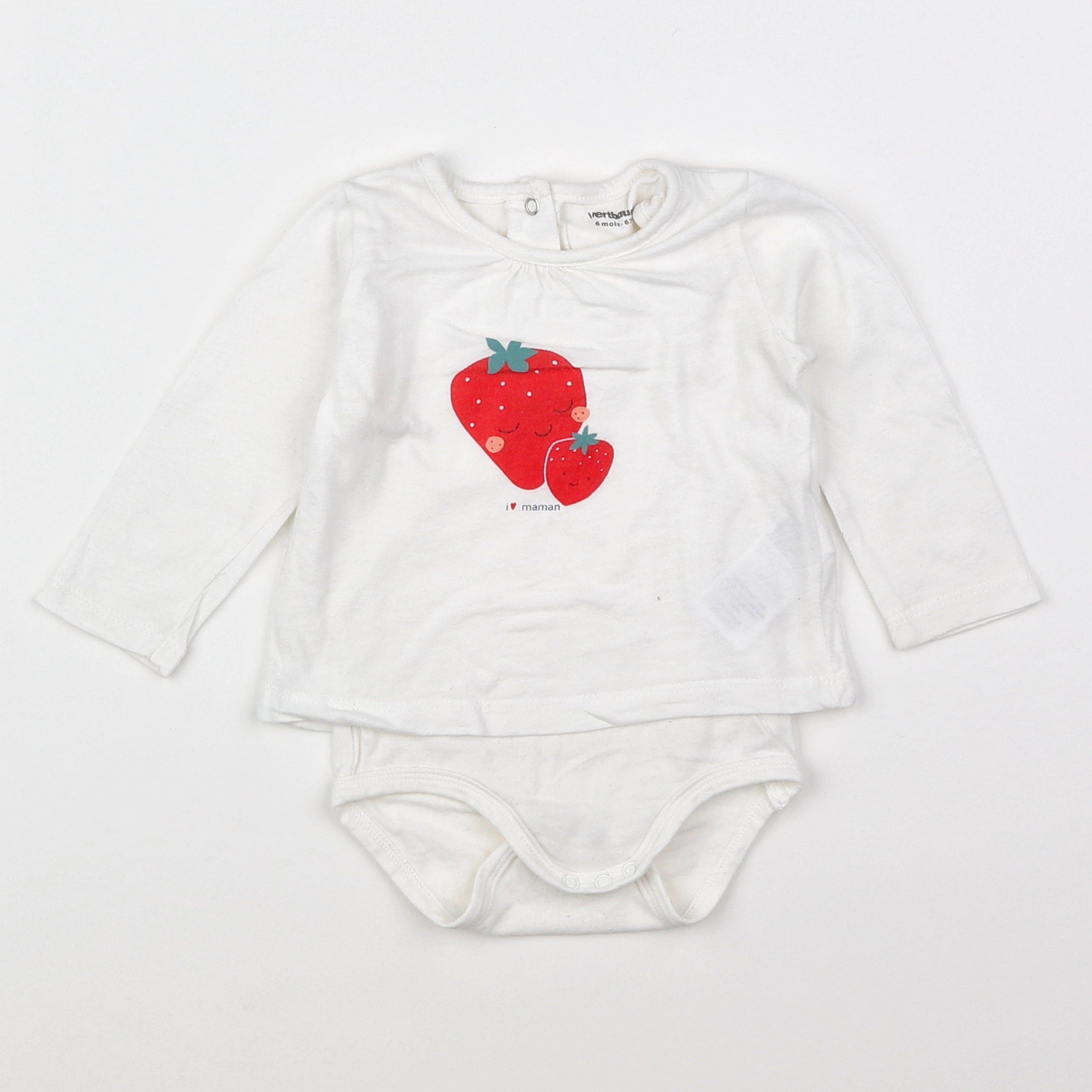 Vertbaudet - body vetement blanc - 6 mois