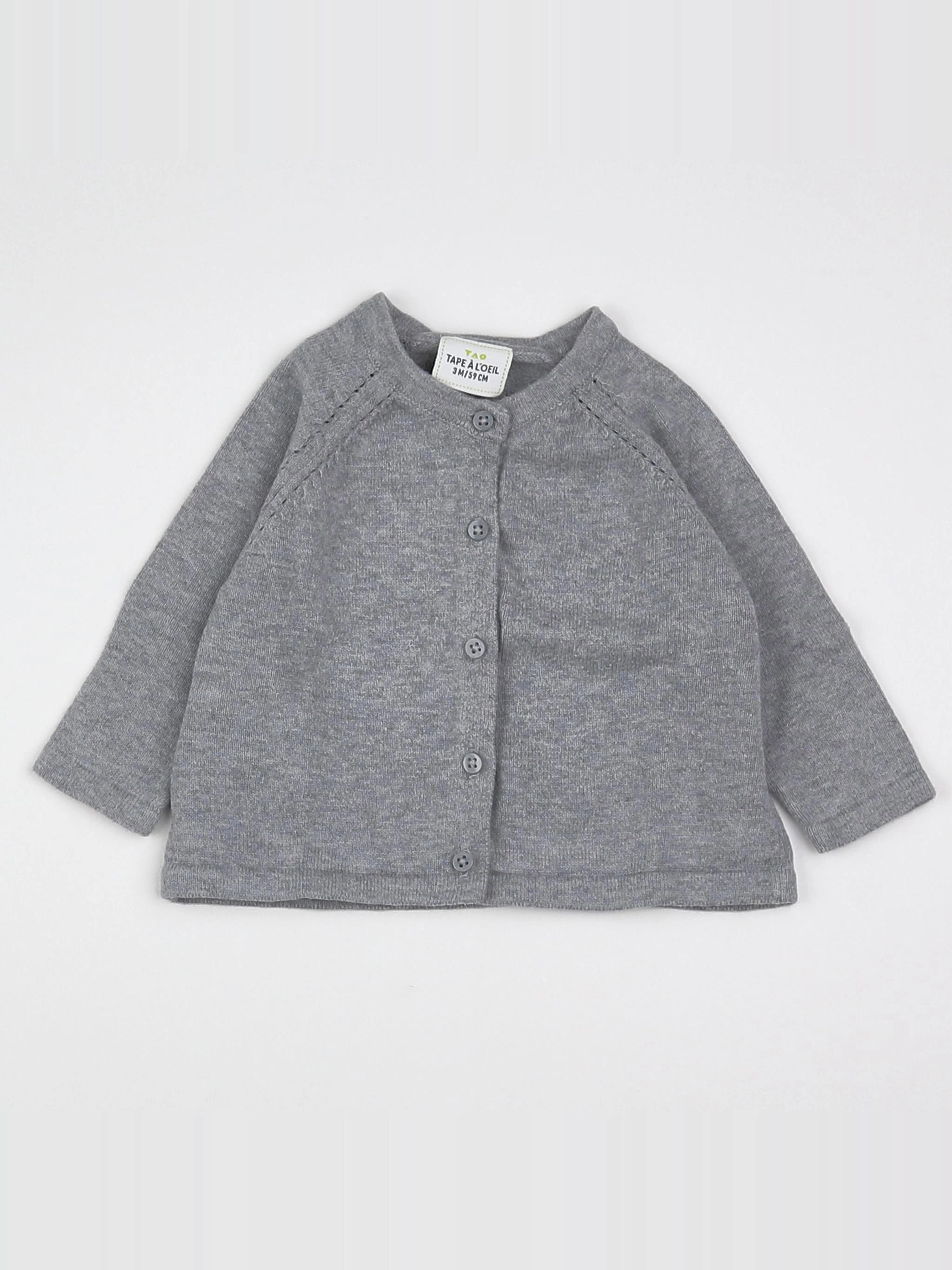 Tape à l'oeil - gilet gris - 3 mois