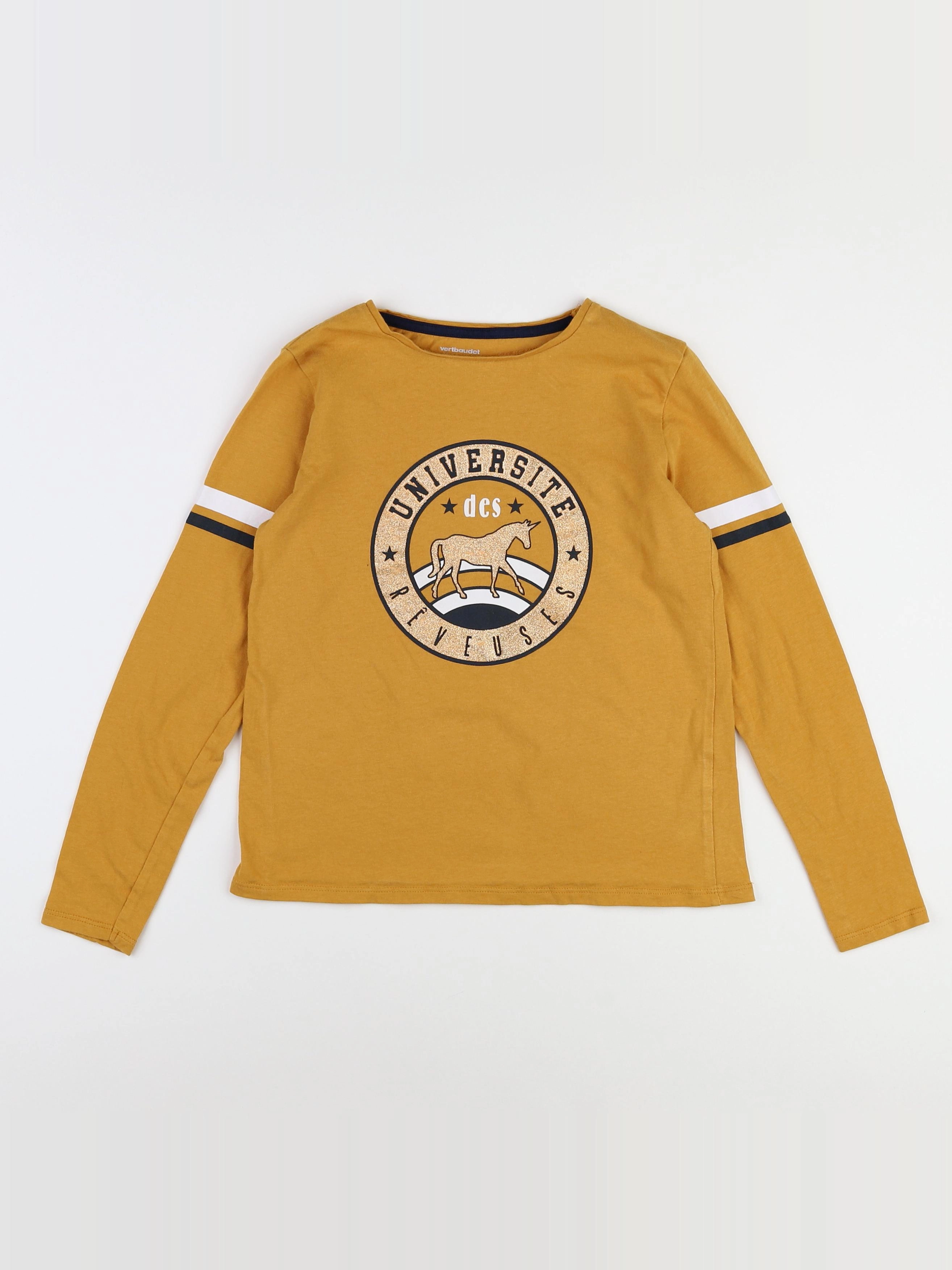 Vertbaudet - tee-shirt jaune, or - 10 ans